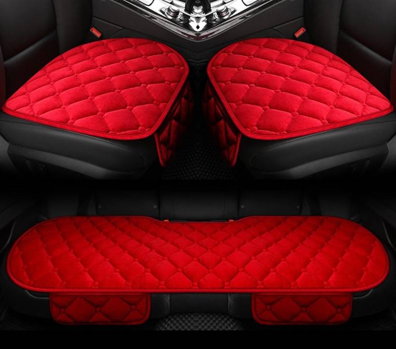 SZYNBQ Sitzschoner Winter-Autositzbezug, Schützend, Vorne Und Hinten, Universal-Plüschumhang, Warm Halten, Schutzmatte, Waschbar(D-3pcs,5) von SZYNBQ