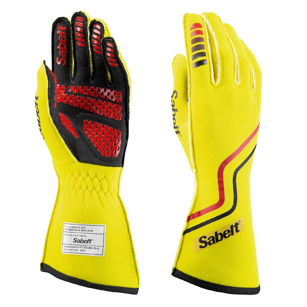 Sabelt Handschuhe Gelb FIA8856-2018 HERO TG-10 Größe 10 von Sabelt