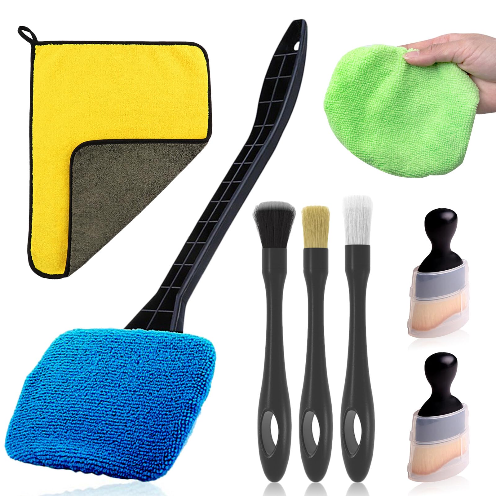 SacJkt Auto Innenraum Reiniger Set, 8 Stück Auto Reinigung Set, Detailing Pinsel mit saugstarkem Microfasertuch für Armaturenbrett und Luftauslass, Auto Reinigungswerkzeuge für Windschutzscheibe SacJkt Auto Innenraum Reiniger Set, 8 Stück Auto Reinigung Set, Detailing Pinsel mit saugstarkem Microfasertuch für Armaturenbrett und Luftauslass, Auto Reinigungswerkzeuge für Windschutzscheibe von SacJkt