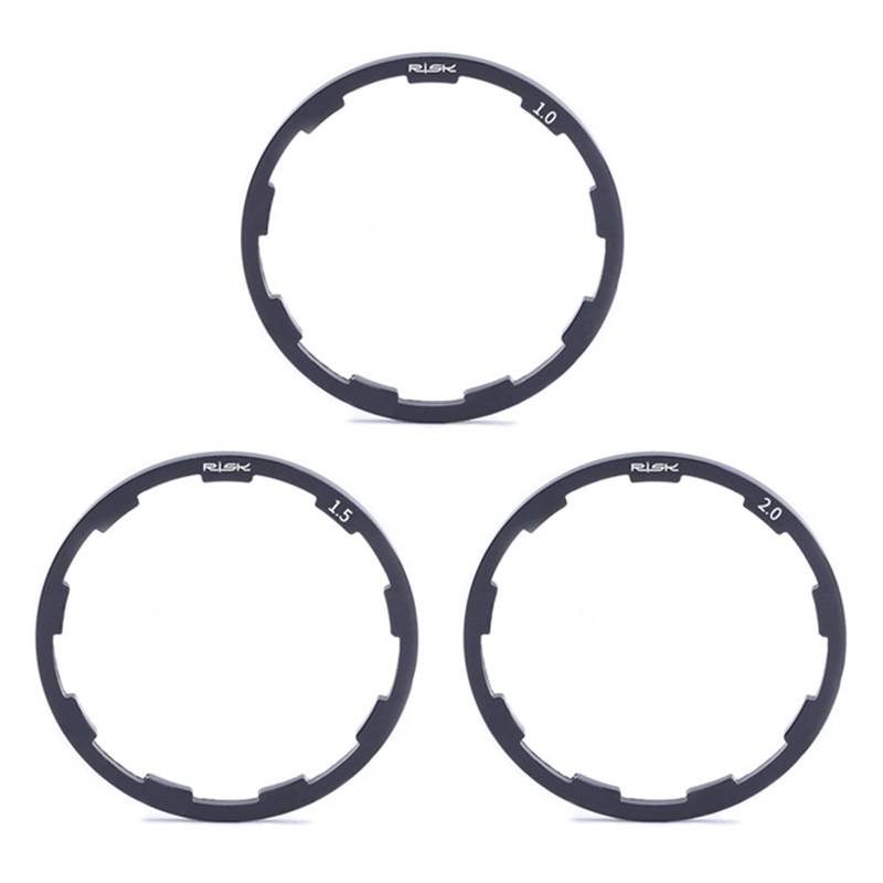 SacJkt Innenlager Spacer reilauf Unterlegscheiben, Kassette Schwungrad Naben Spacer, 3 PCS Aluminiumlegierung Innenlager Unterlegscheibe für Mountainbike (1/1,5/2mm) von SacJkt