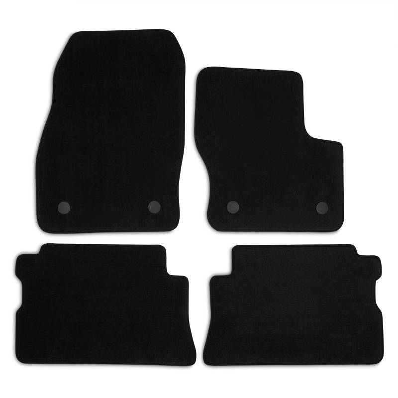 Safe Travel Maßgeschneiderte 3 mm robuste Gummi-Fußmatten mit schwarzem Rand, Sicherheits-Clips, 4er-Set für Ford Kuga (ab 2015) von Safe Travel