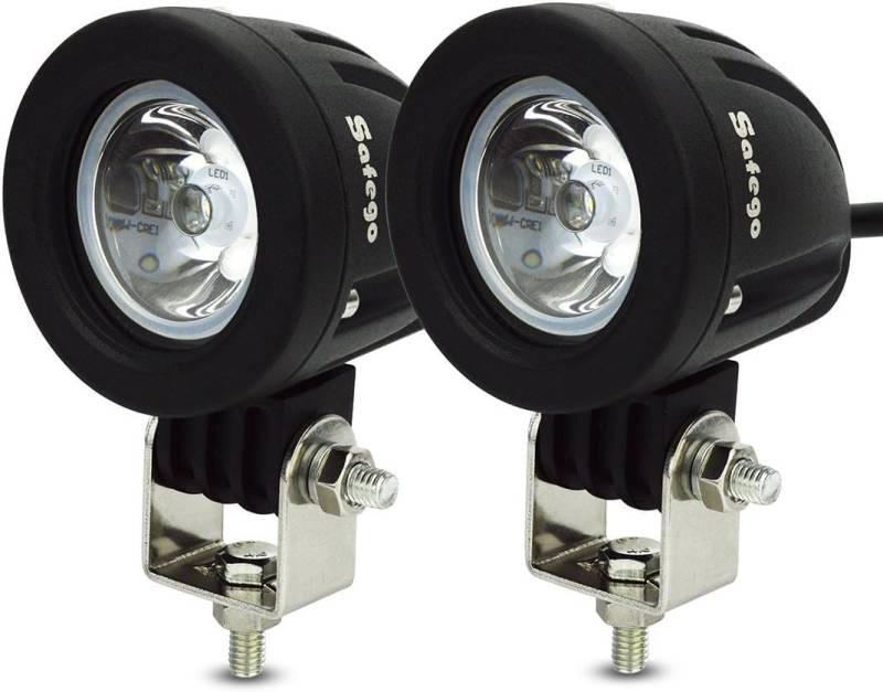 Safego 2 x 2.2inch LED Arbeitslicht 10W Motorrad Nebelscheinwerfer LED Scheinwerfer Auto Arbeitsscheinwerfer bar Motor Offroad Zusatzscheinwerfer (20-30-Grad) 10W Spotlight Reflektor 12V 24V von Safego