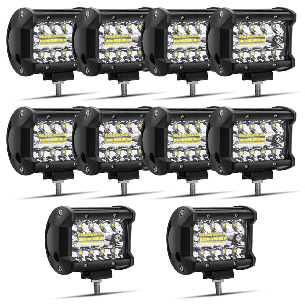 Safego LED Arbeitsscheinwerfer 4" 60W Scheinwerfer LED Auto Zusatzscheinwerfer 12V Offroad Arbeitslicht Bar Spotlight Nebelscheinwerfer für Traktor SUV Boot 4x4 IP67 Wasserdicht, 10 Stück Safego LED Arbeitsscheinwerfer 4" 60W Scheinwerfer LED Auto Zusatzscheinwerfer 12V Offroad Arbeitslicht Bar Spotlight Nebelscheinwerfer für Traktor SUV Boot 4x4 IP67 Wasserdicht, 10 Stück von Safego