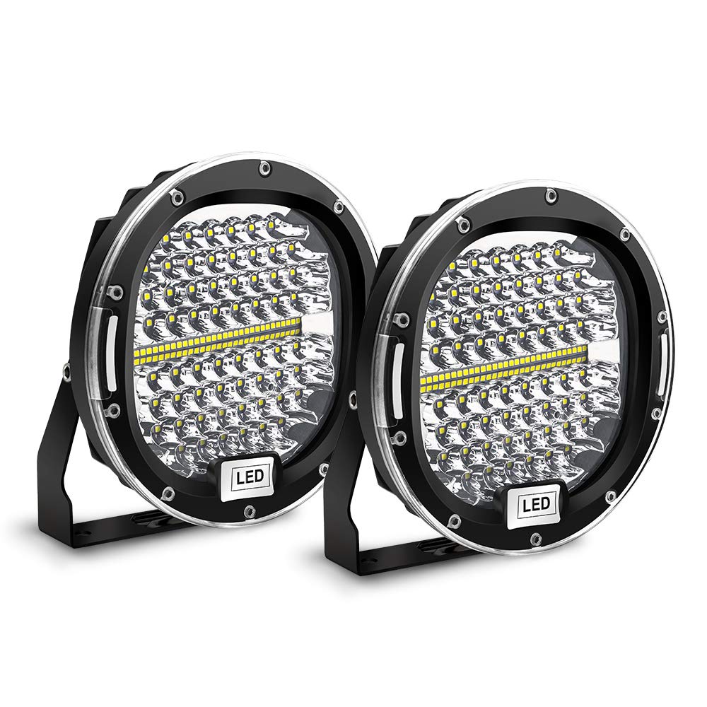 Safego Zusatzscheinwerfer LED Scheinwerfer 12V, 2 x 7 300W 30000Lm Wasserdichte Runde Arbeitslichtleiste Spot Beam Offroad Licht Driving Nebelscheinwerfer Dach Lichtleiste für SUV Boot 4x4 ATV Safego Zusatzscheinwerfer LED Scheinwerfer 12V, 2 x 7 300W 30000Lm Wasserdichte Runde Arbeitslichtleiste Spot Beam Offroad Licht Driving Nebelscheinwerfer Dach Lichtleiste für SUV Boot 4x4 ATV von Safego