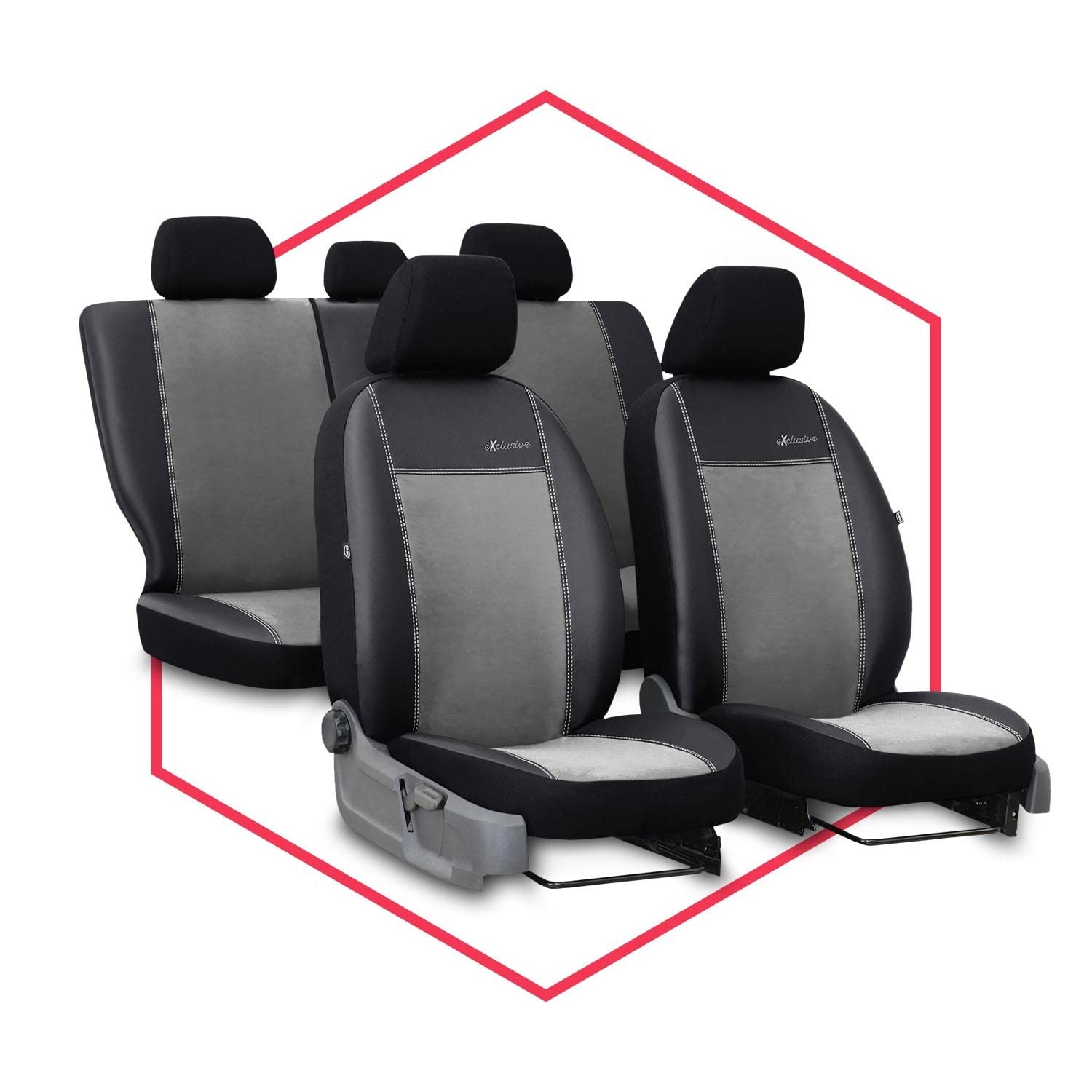 3er Set Saferide Autositzbezüge PKW universal | Auto Sitzbezüge Kunstleder Grau für Airbag geeignet | für Vordersitze und Rückbank | 1+1 Autositze vorne und 1 Sitzbank hinten teilbar 2 Reißverschlüsse 3er Set Saferide Autositzbezüge PKW universal | Auto Sitzbezüge Kunstleder Grau für Airbag geeignet | für Vordersitze und Rückbank | 1+1 Autositze vorne und 1 Sitzbank hinten teilbar 2 Reißverschlüsse von Saferide