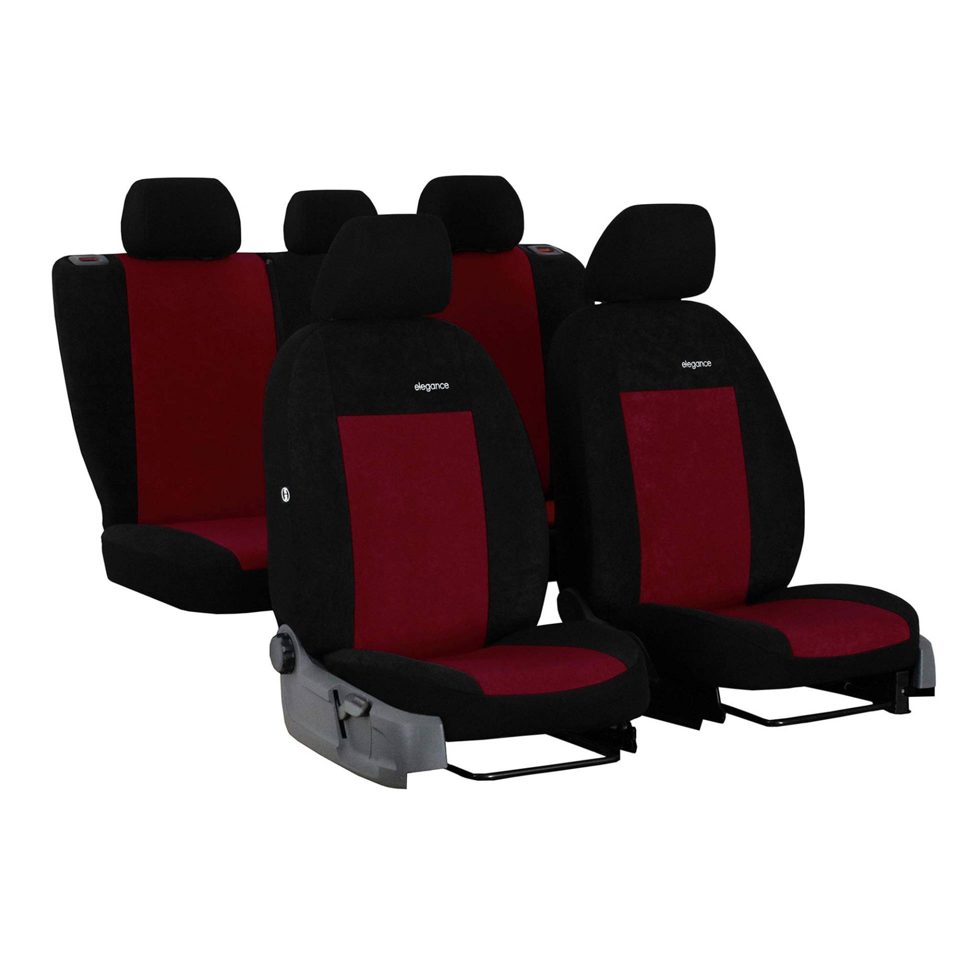 Autositzbezüge Dunkel Rot Komplettset 5-Sitze Sitzbezug Sitzschutz Schonbezüge von Saferide