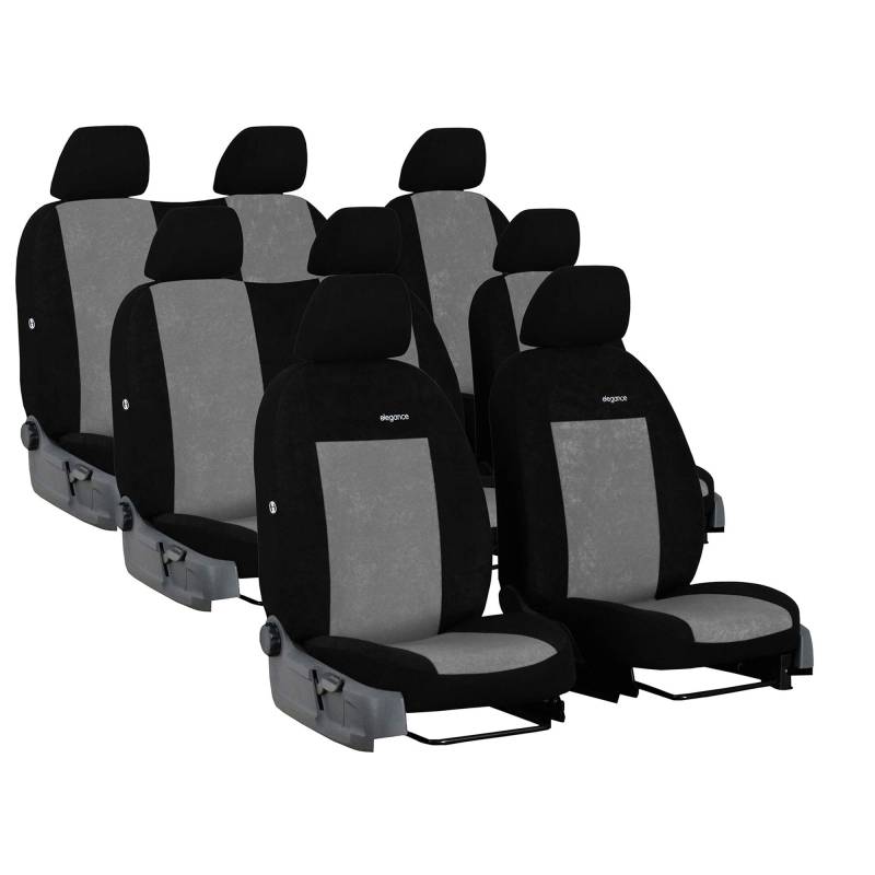 Autositzbezüge Grau Komplettset 8-Sitze Transporter Sitzbezug Schonbezüge Auto von Saferide