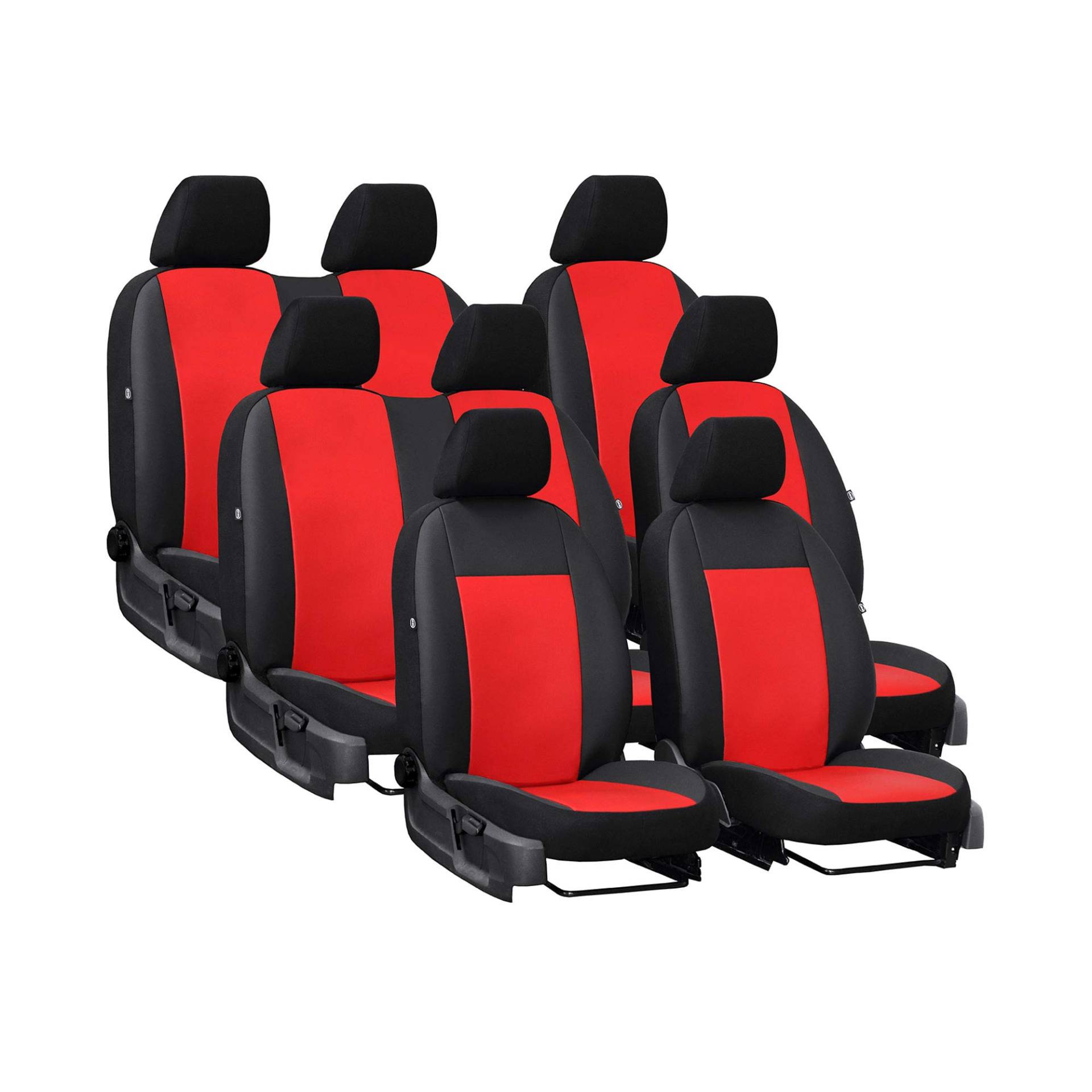 Autositzbezüge Rot 8-Sitze Transporter Schonbezüge Sitzbezug Komplettset Auto von Saferide