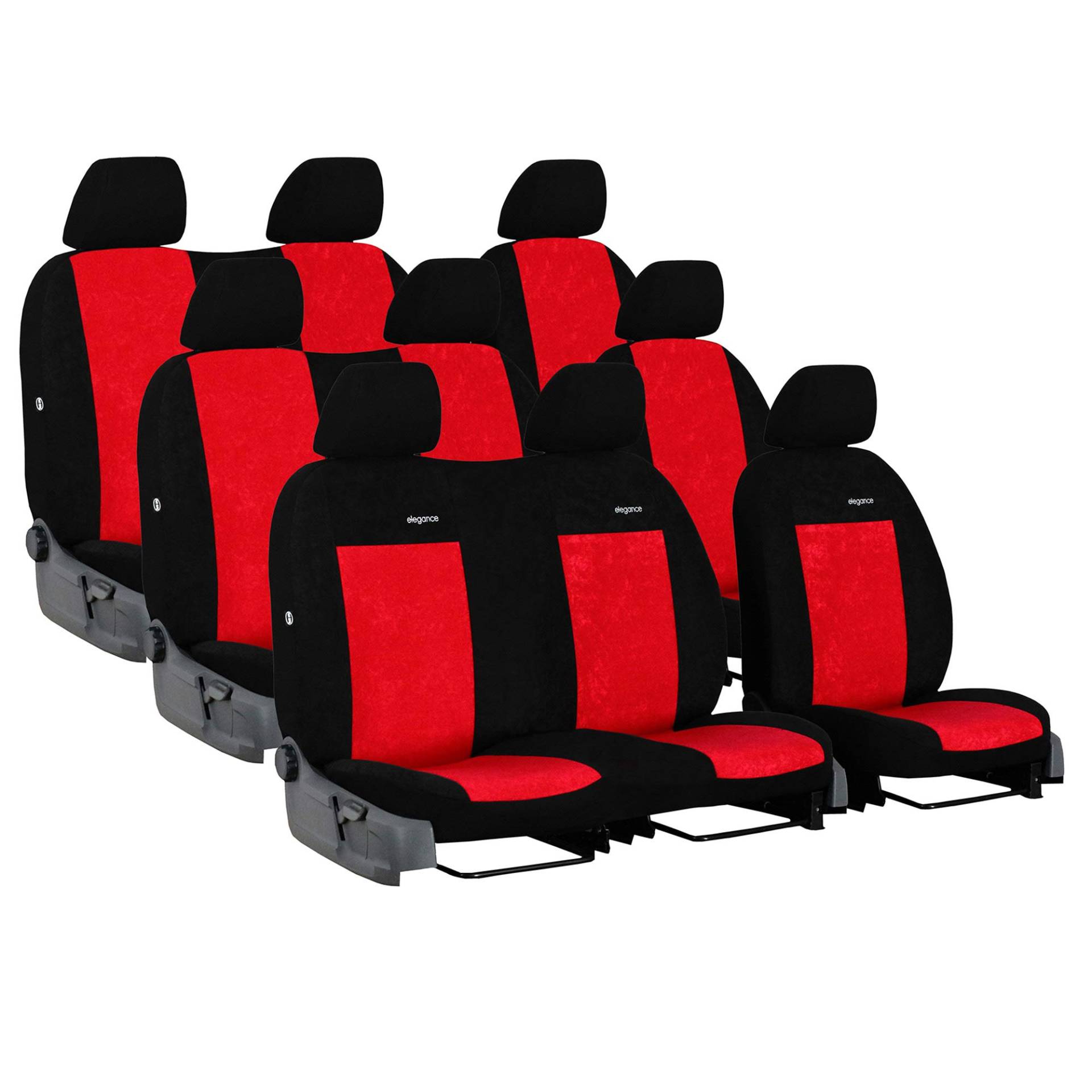 Saferide Autositzbezüge Rot Komplettset 9-Sitze Transporter Sitzbezug Schonbezüge Auto von Saferide