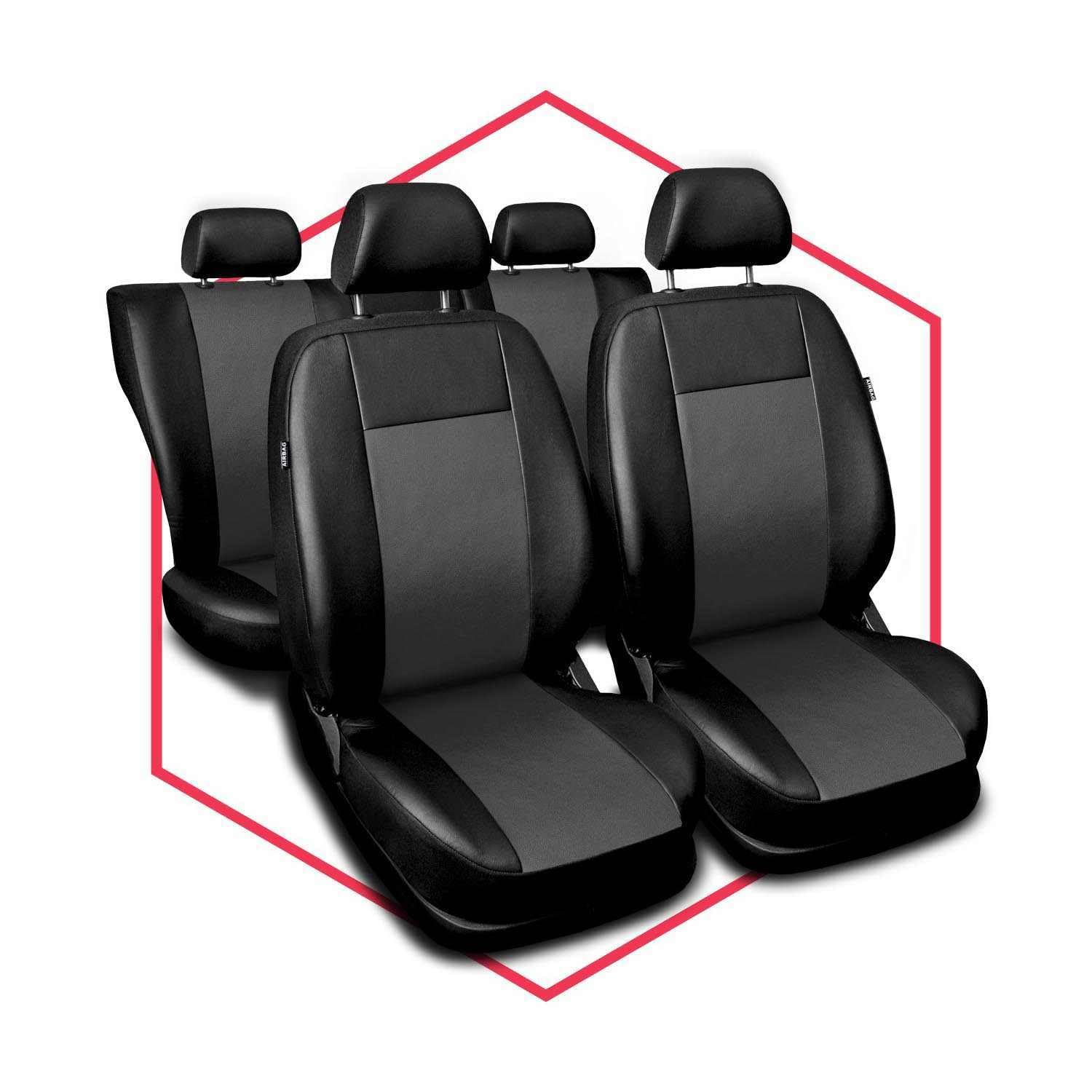 Autositzbezüge universal Auto Sitzbezüge kompatibel mit Mercedes A Klasse Kunstleder Autoschonbezüge Grau Sitzauflage Vorne und Hinten von Saferide