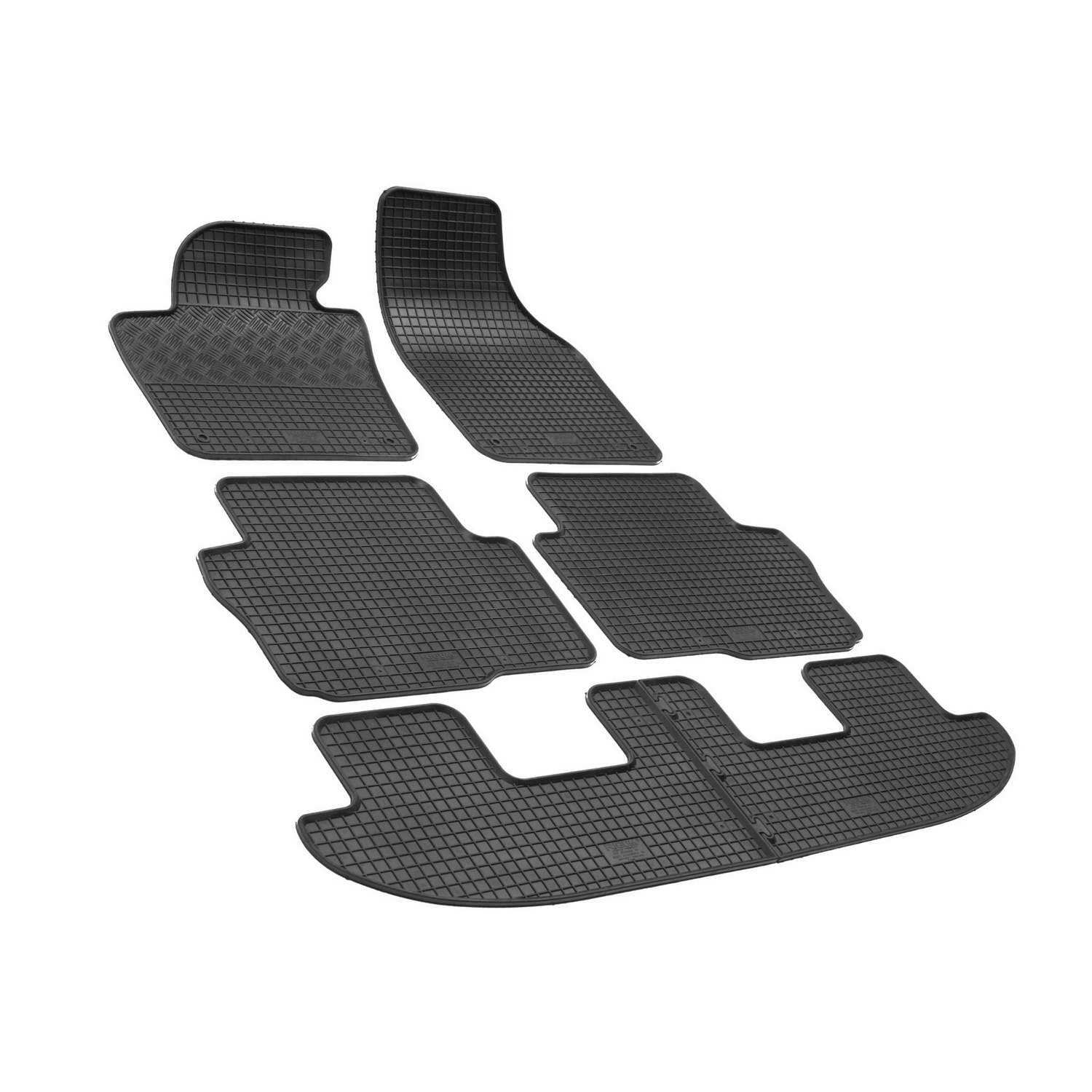 Fußmatten kompatibel mit Seat Alhambra 7 Sitze 2010- Gummi Auto 100% passgenaue Gummimatten Automatten Antirutsch Schwarz von Saferide