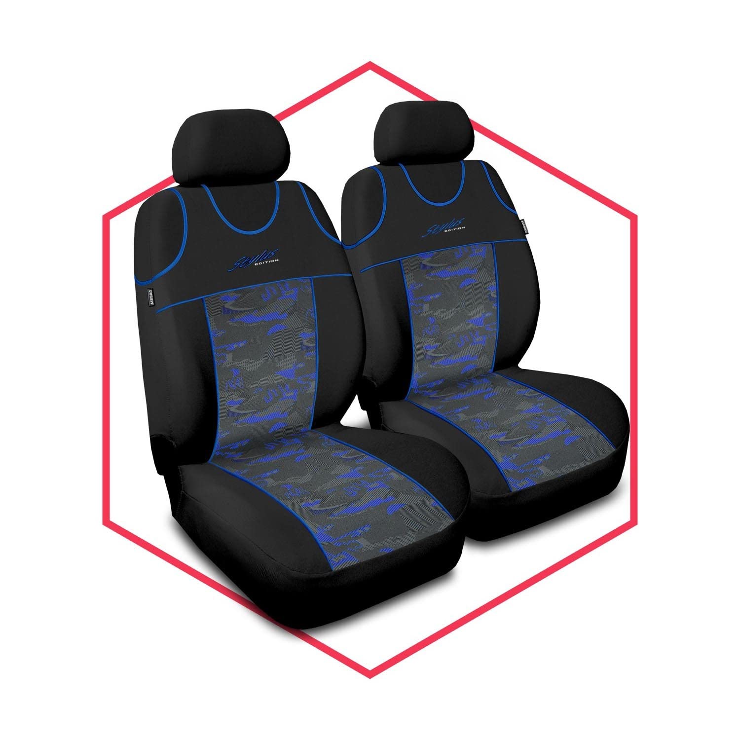 Saferide 2er Set Autositzbezüge PKW universal | Auto Sitzbezüge Polyester Blau für Airbag geeignet | für Vordersitze | 1+1 Autositze vorne Saferide 2er Set Autositzbezüge PKW universal | Auto Sitzbezüge Polyester Blau für Airbag geeignet | für Vordersitze | 1+1 Autositze vorne von Saferide