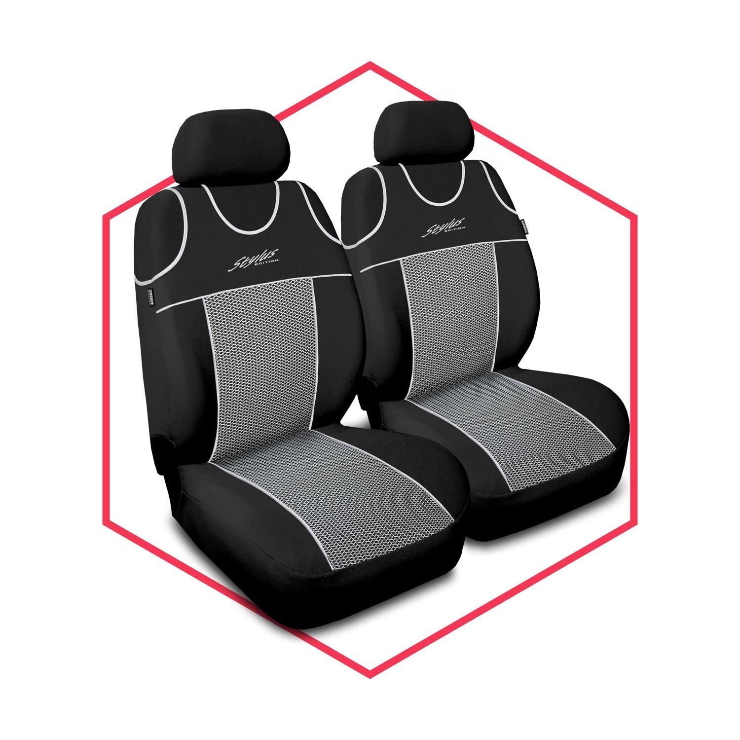 Saferide 2er Set Autositzbezüge PKW universal | Auto Sitzbezüge Polyester Grau für Airbag geeignet | für Vordersitze | 1+1 Autositze vorne Saferide 2er Set Autositzbezüge PKW universal | Auto Sitzbezüge Polyester Grau für Airbag geeignet | für Vordersitze | 1+1 Autositze vorne von Saferide
