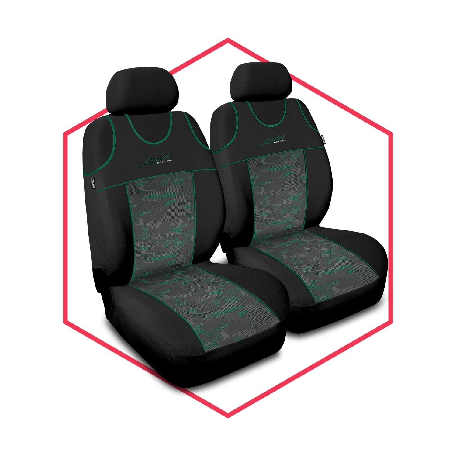 Saferide 2er Set Autositzbezüge PKW universal | Auto Sitzbezüge Polyester Grün für Airbag geeignet | für Vordersitze | 1+1 Autositze vorne Saferide 2er Set Autositzbezüge PKW universal | Auto Sitzbezüge Polyester Grün für Airbag geeignet | für Vordersitze | 1+1 Autositze vorne von Saferide