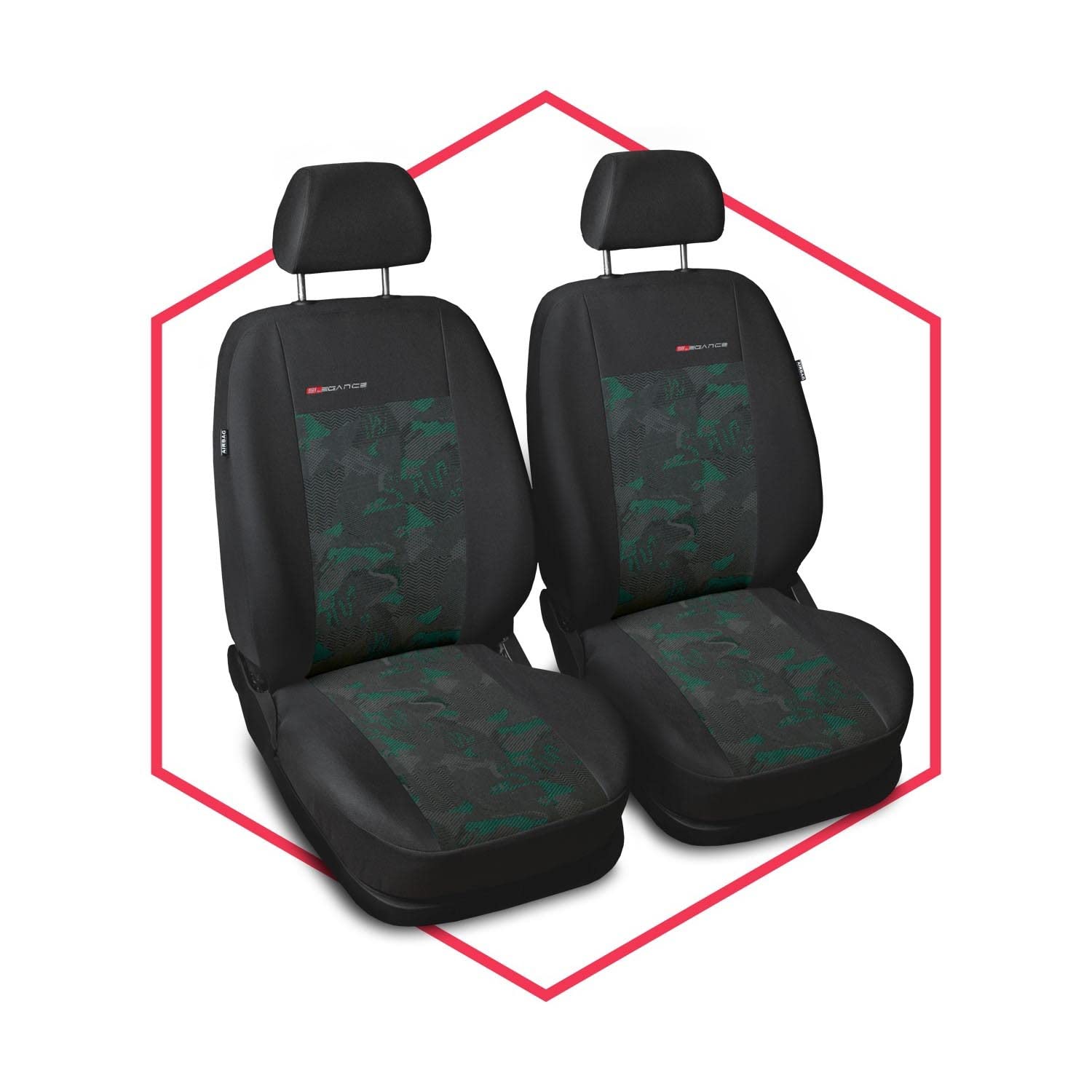 Saferide 2er Set Autositzbezüge PKW universal | Auto Sitzbezüge Polyester Grün für Airbag geeignet | für Vordersitze | 1+1 Autositze vorne Saferide 2er Set Autositzbezüge PKW universal | Auto Sitzbezüge Polyester Grün für Airbag geeignet | für Vordersitze | 1+1 Autositze vorne von Saferide
