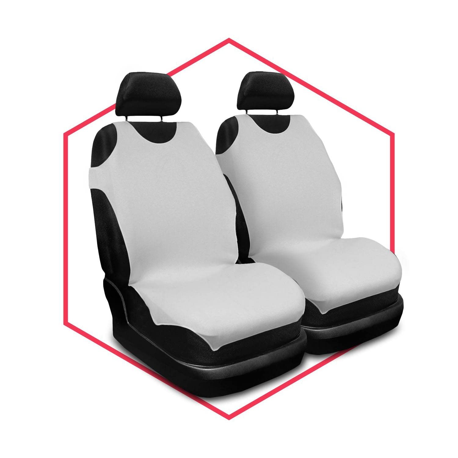 Saferide 2er Set Autositzbezüge PKW universal | Auto Sitzbezüge Polyester Hellgrau für Airbag geeignet | für Vordersitze | 1+1 Autositze vorne Saferide 2er Set Autositzbezüge PKW universal | Auto Sitzbezüge Polyester Hellgrau für Airbag geeignet | für Vordersitze | 1+1 Autositze vorne von Saferide