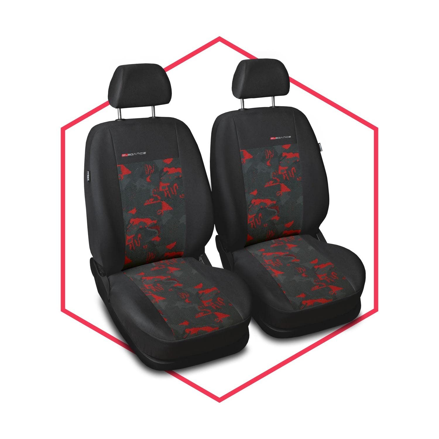 Saferide 2er Set Autositzbezüge PKW universal | Auto Sitzbezüge Polyester Rot für Airbag geeignet | für Vordersitze | 1+1 Autositze vorne Saferide 2er Set Autositzbezüge PKW universal | Auto Sitzbezüge Polyester Rot für Airbag geeignet | für Vordersitze | 1+1 Autositze vorne von Saferide