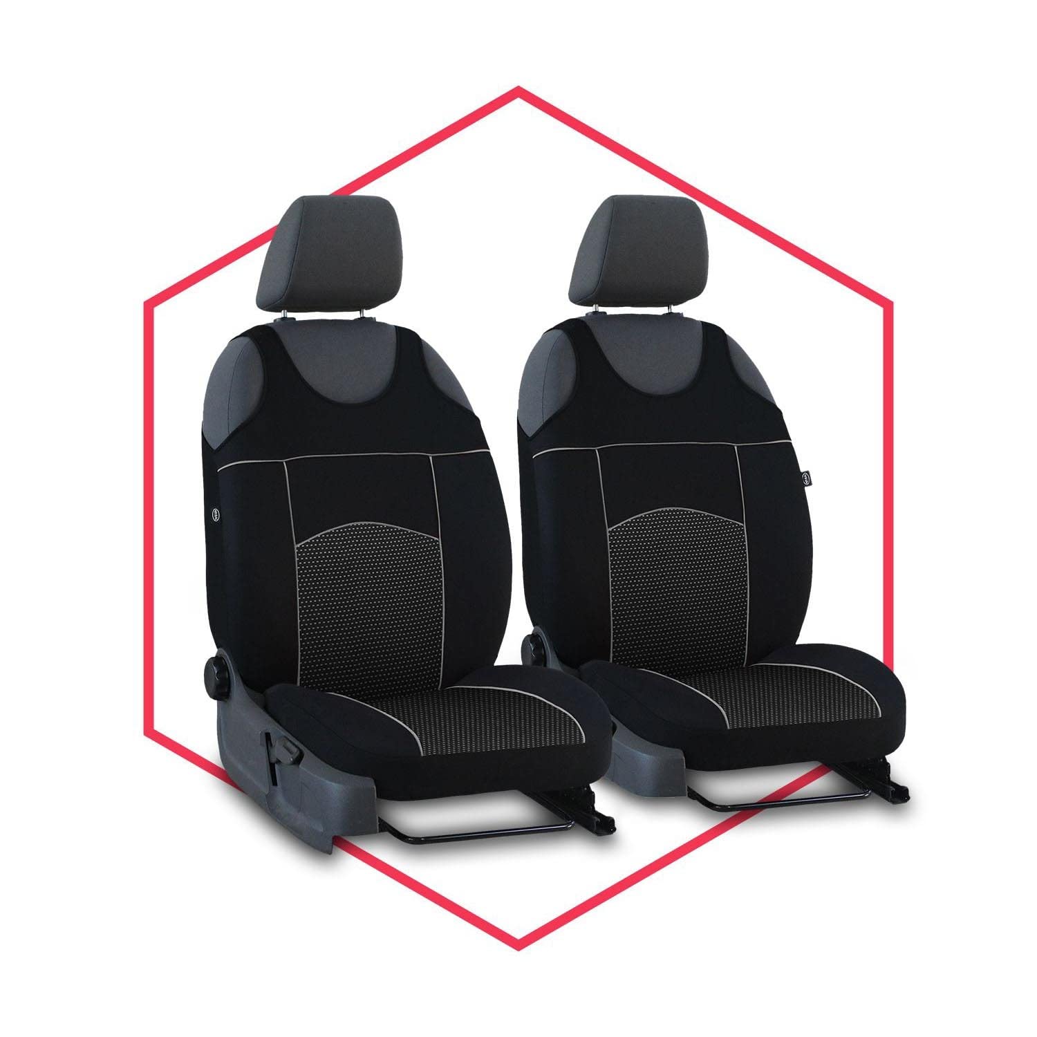 Saferide 2er Set Autositzbezüge PKW universal | Auto Sitzbezüge Polyester Schwarz für Airbag geeignet | für Vordersitze | 1+1 Autositze vorne Saferide 2er Set Autositzbezüge PKW universal | Auto Sitzbezüge Polyester Schwarz für Airbag geeignet | für Vordersitze | 1+1 Autositze vorne von Saferide