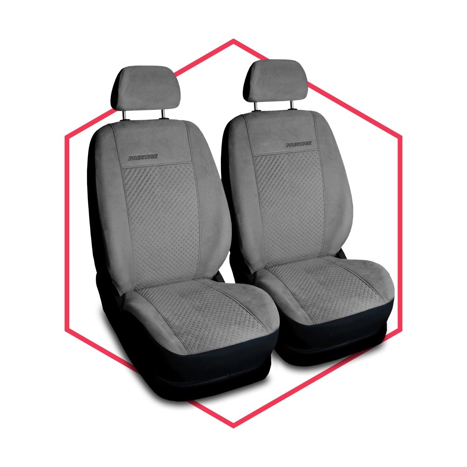 Saferide 2er Set Autositzbezüge PKW universal | Auto Sitzbezüge Velourslederimitat Grau für Airbag geeignet | für Vordersitze | 1+1 Autositze vorne Saferide 2er Set Autositzbezüge PKW universal | Auto Sitzbezüge Velourslederimitat Grau für Airbag geeignet | für Vordersitze | 1+1 Autositze vorne von Saferide
