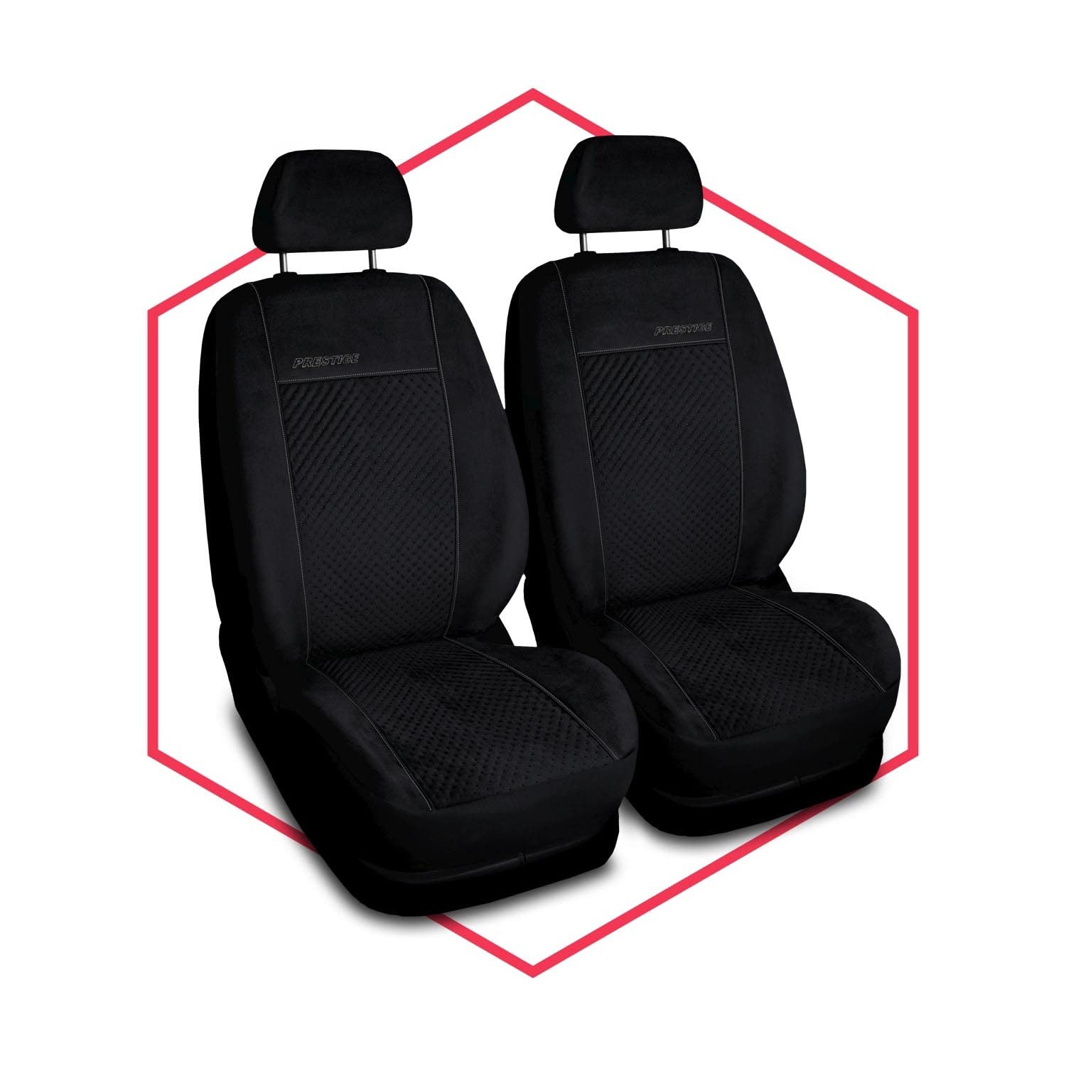 Saferide 2er Set Autositzbezüge PKW universal | Auto Sitzbezüge Velourslederimitat Schwarz für Airbag geeignet | für Vordersitze | 1+1 Autositze vorne Saferide 2er Set Autositzbezüge PKW universal | Auto Sitzbezüge Velourslederimitat Schwarz für Airbag geeignet | für Vordersitze | 1+1 Autositze vorne von Saferide