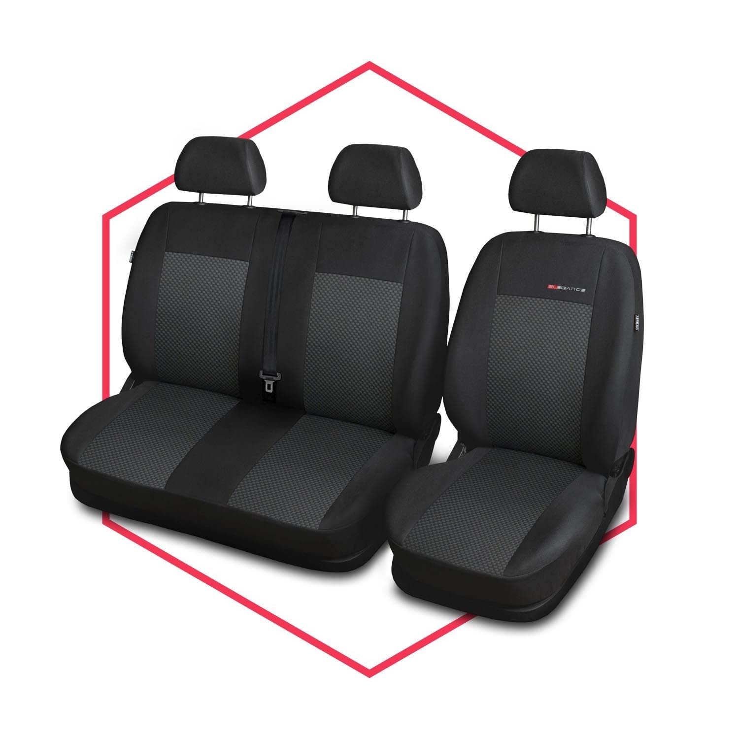 Saferide 2er Set Autositzbezüge Transporter universal | Bus Sitzbezüge Polyester Grau für Airbag geeignet | für Vordersitze | 1+2 Autositze vorne Nicht teilbar Saferide 2er Set Autositzbezüge Transporter universal | Bus Sitzbezüge Polyester Grau für Airbag geeignet | für Vordersitze | 1+2 Autositze vorne Nicht teilbar von Saferide