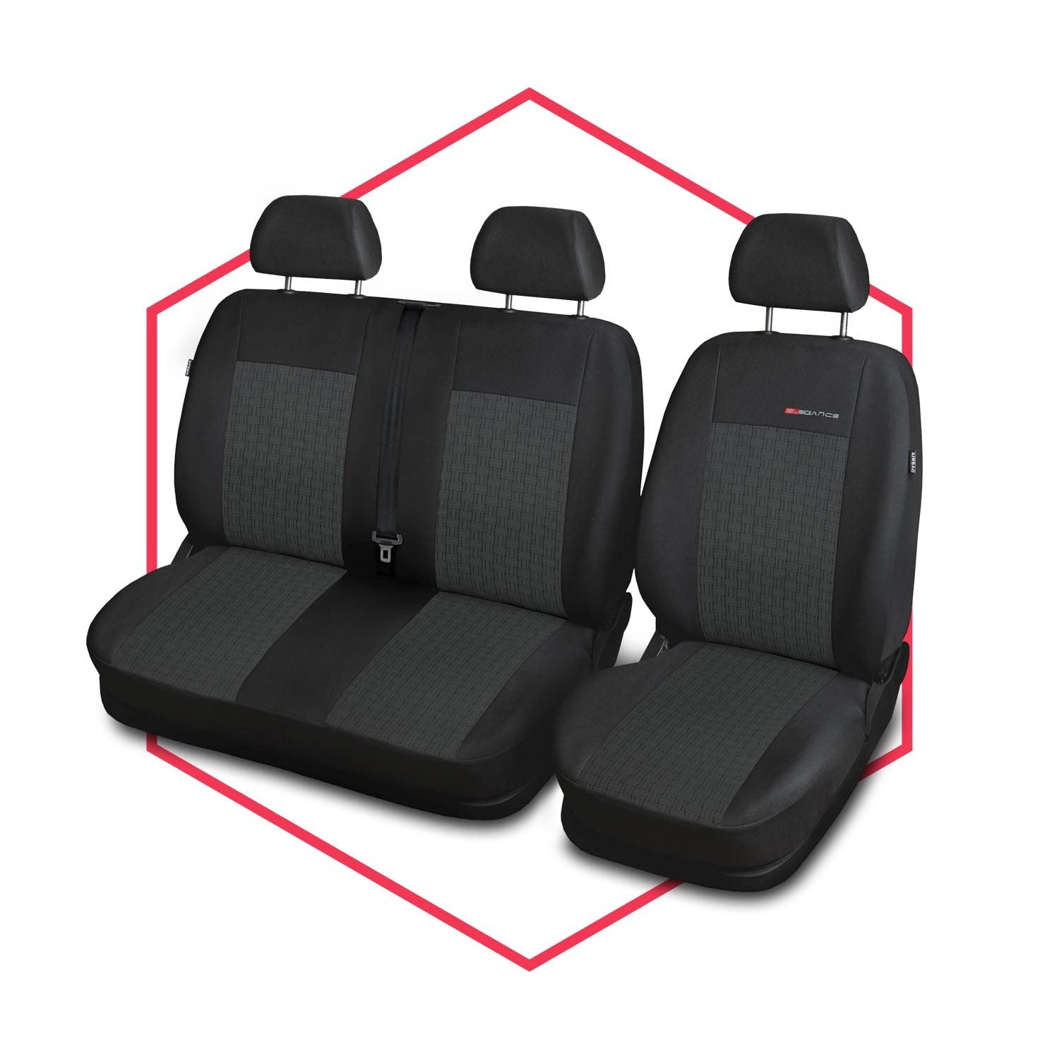 Saferide 2er Set Autositzbezüge Transporter universal | Bus Sitzbezüge Polyester Grau für Airbag geeignet | für Vordersitze | 1+2 Autositze vorne Nicht teilbar Saferide 2er Set Autositzbezüge Transporter universal | Bus Sitzbezüge Polyester Grau für Airbag geeignet | für Vordersitze | 1+2 Autositze vorne Nicht teilbar von Saferide