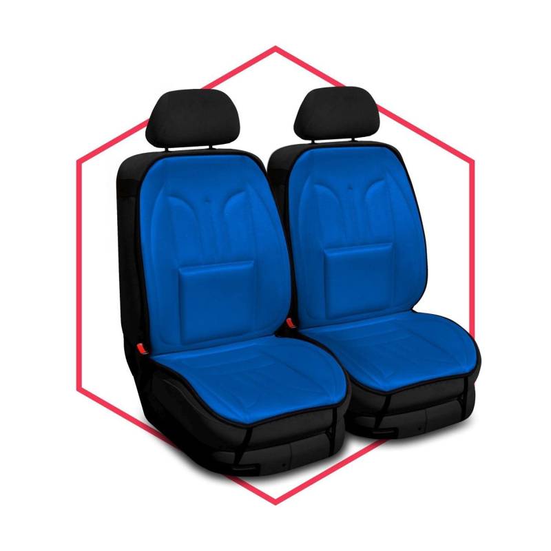 Saferide 2er Set Sitzauflage Auto Autositzmatte Autositzbezüge Universal Sitzschutz PKW | Sitzbezüge Polyester Blau für Airbag geeignet | für Vordersitze 1+1 von Saferide