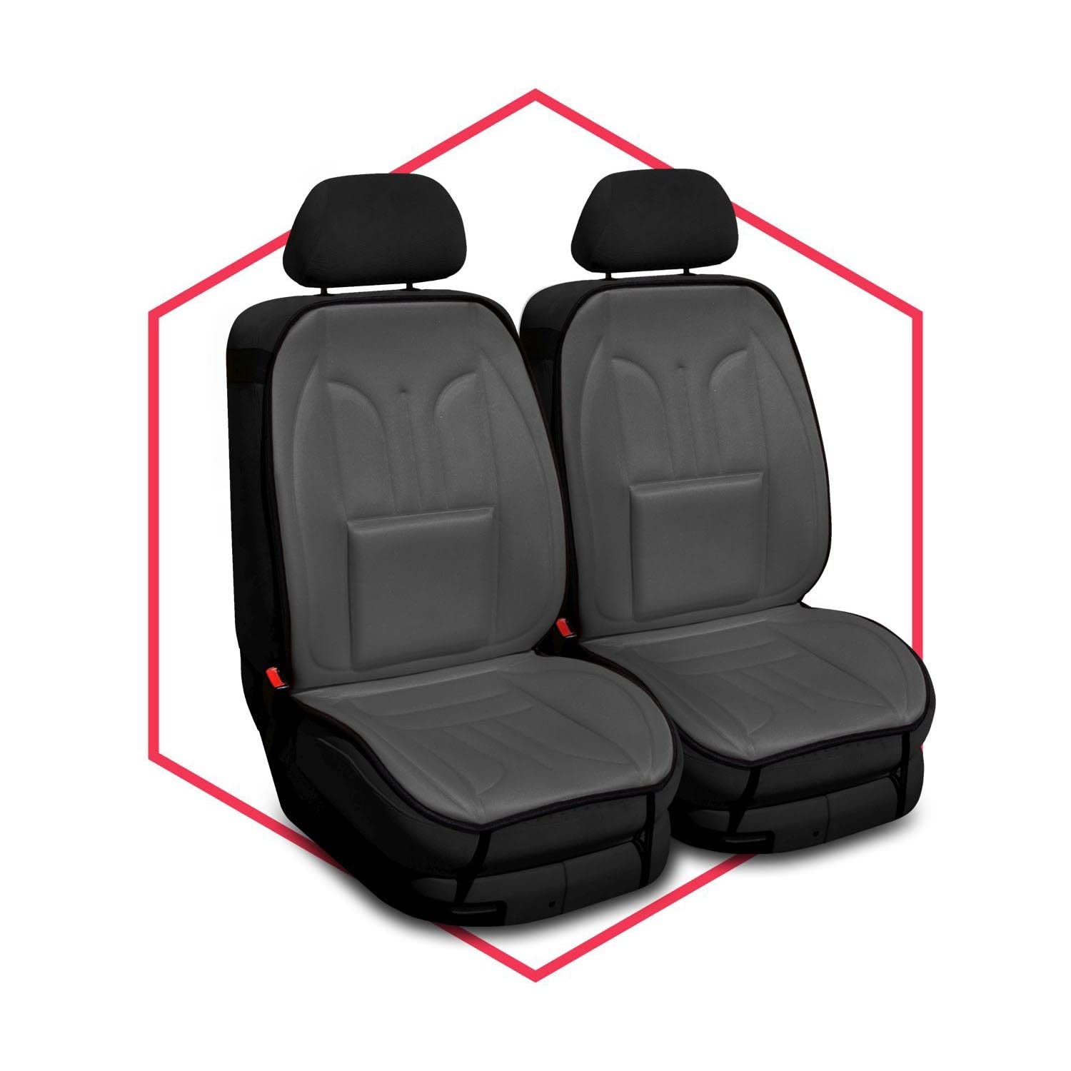 Saferide 2er Set Sitzauflage Auto Autositzmatte Autositzbezüge Universal Sitzschutz PKW | Sitzbezüge Polyester Grau für Airbag geeignet | für Vordersitze 1+1 von Saferide