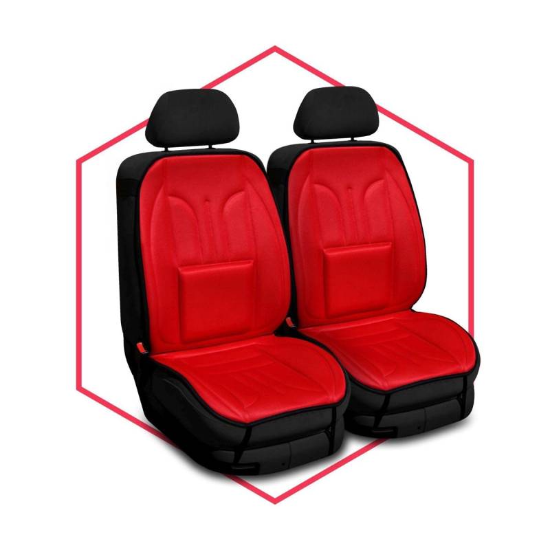 Saferide 2er Set Sitzauflage Auto Autositzmatte Autositzbezüge Universal Sitzschutz PKW | Sitzbezüge Polyester Rot für Airbag geeignet | für Vordersitze 1+1 von Saferide