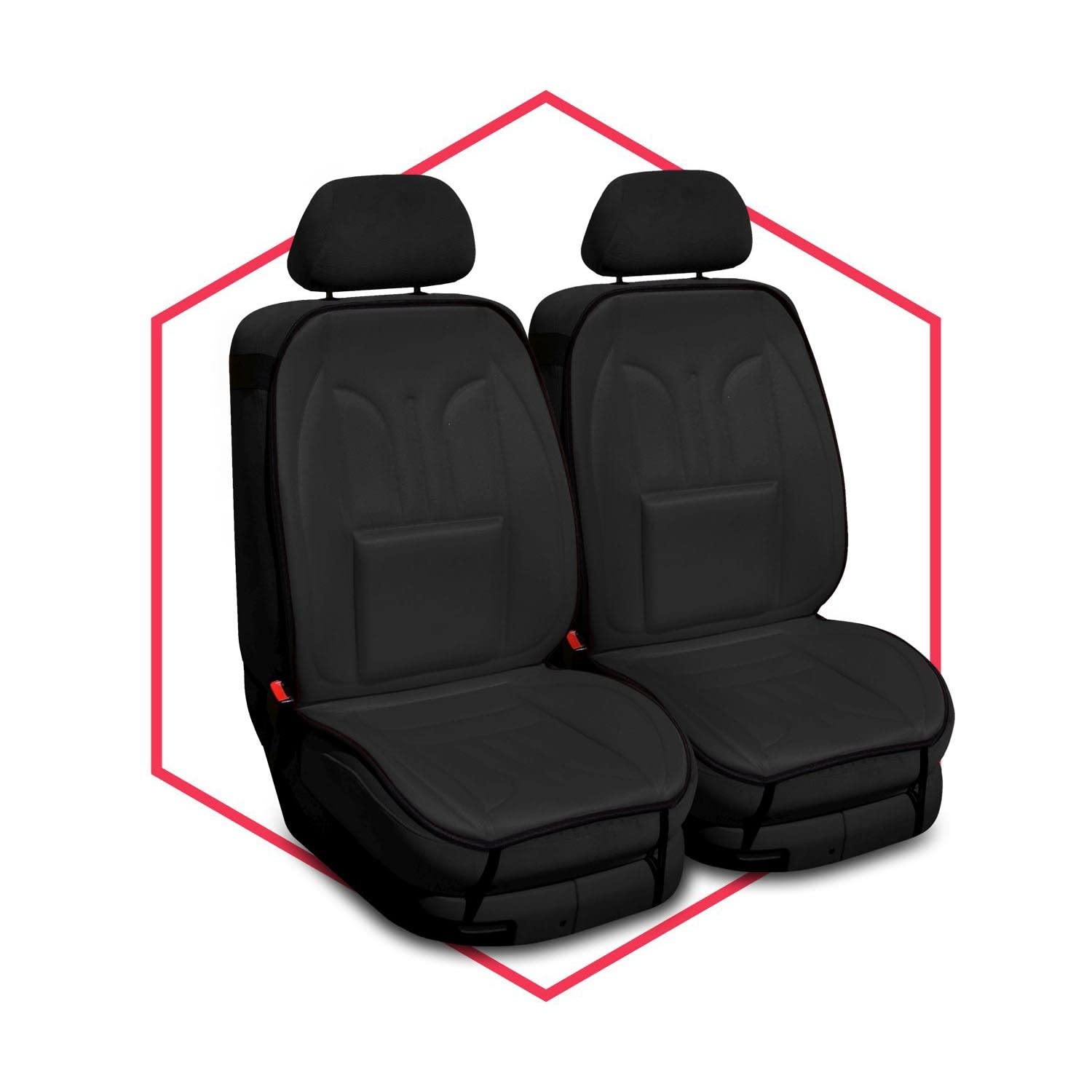 Saferide 2er Set Sitzauflage Auto Autositzmatte Autositzbezüge Universal Sitzschutz PKW | Sitzbezüge Polyester Schwarz für Airbag geeignet | für Vordersitze 1+1 von Saferide