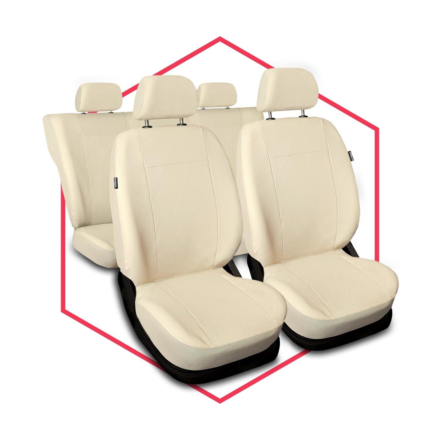 Saferide 3er Set Autositzbezüge PKW universal | Auto Sitzbezüge Kunstleder Beige für Airbag geeignet | für Vordersitze und Rückbank | 1+1 Autositze vorne und 1 Sitzbank hinten teilbar Reißverschlüsse Saferide 3er Set Autositzbezüge PKW universal | Auto Sitzbezüge Kunstleder Beige für Airbag geeignet | für Vordersitze und Rückbank | 1+1 Autositze vorne und 1 Sitzbank hinten teilbar Reißverschlüsse von Saferide