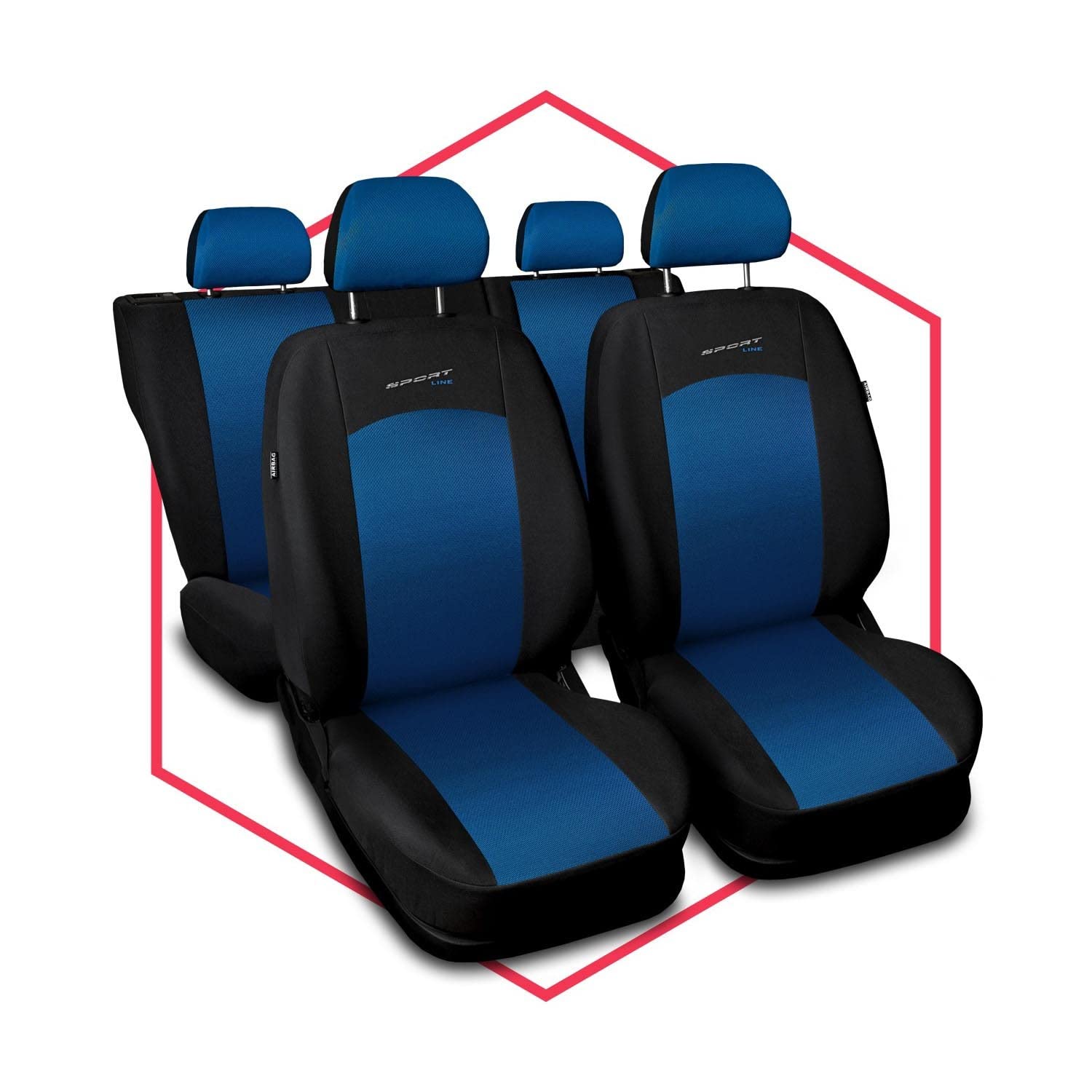 Saferide 3er Set Autositzbezüge PKW universal | Auto Sitzbezüge Polyester Blau für Airbag geeignet | für Vordersitze und Rückbank Saferide 3er Set Autositzbezüge PKW universal | Auto Sitzbezüge Polyester Blau für Airbag geeignet | für Vordersitze und Rückbank von Saferide