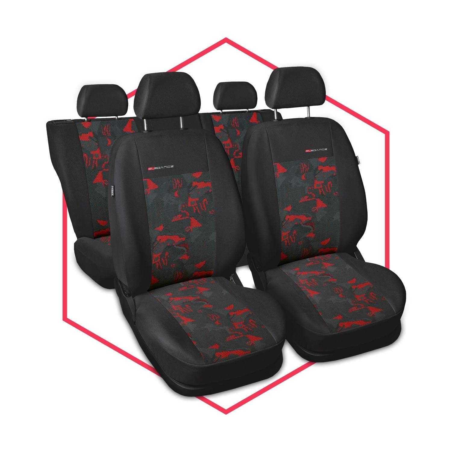 Saferide 3er Set Autositzbezüge PKW universal | Auto Sitzbezüge Polyester Rot für Airbag geeignet | für Vordersitze und Rückbank | 1+1 Autositze vorne und 1 Sitzbank hinten teilbar 2 Reißverschlüsse Saferide 3er Set Autositzbezüge PKW universal | Auto Sitzbezüge Polyester Rot für Airbag geeignet | für Vordersitze und Rückbank | 1+1 Autositze vorne und 1 Sitzbank hinten teilbar 2 Reißverschlüsse von Saferide