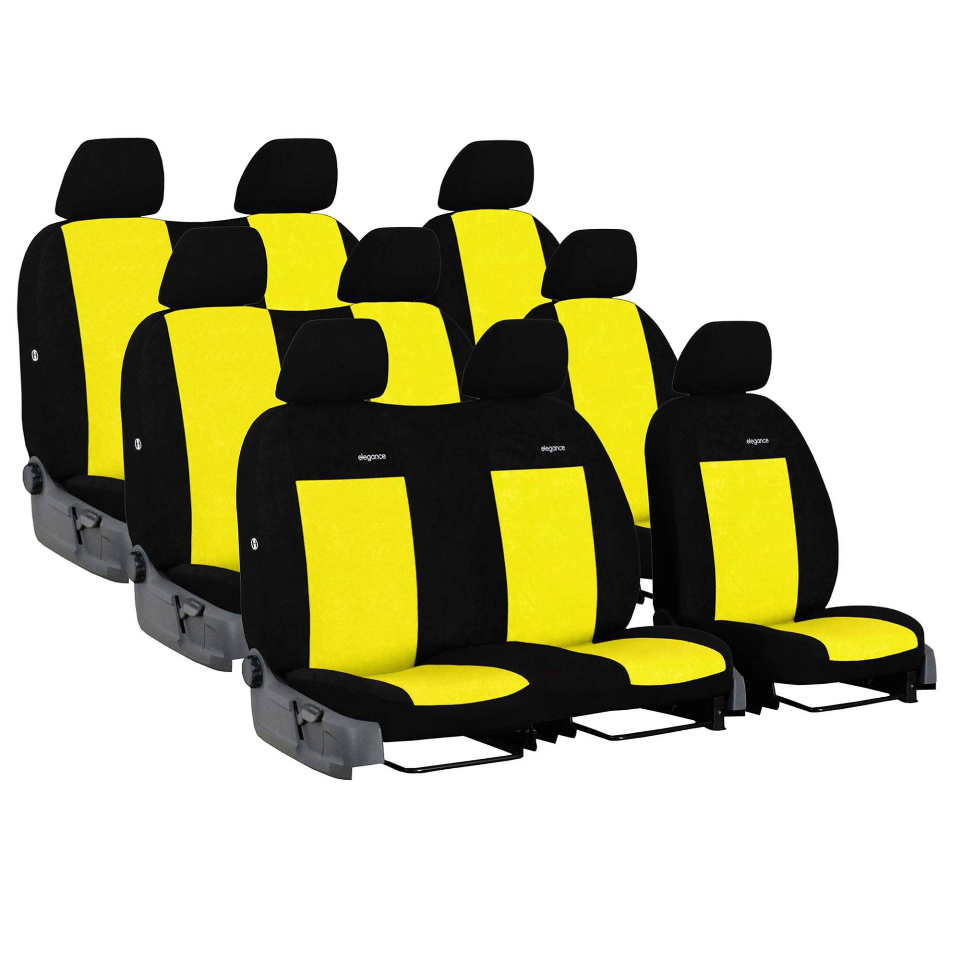 Saferide Autositzbezüge Gelb Komplettset 9-Sitze Transporter Sitzbezug Schonbezüge Auto von Saferide