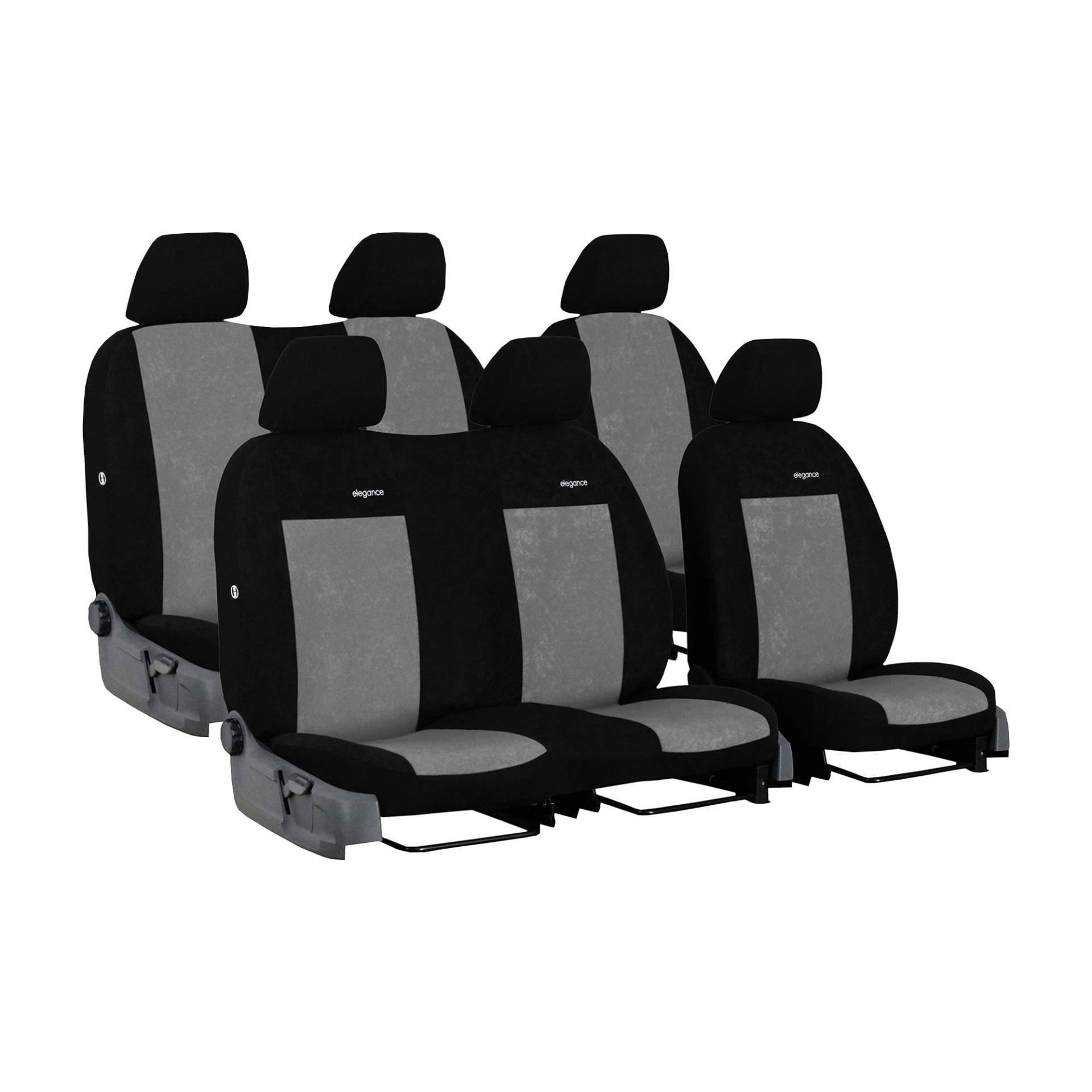 Saferide Autositzbezüge Grau Komplettset 6-Sitze Transporter Sitzbezug Schonbezüge Auto von Saferide