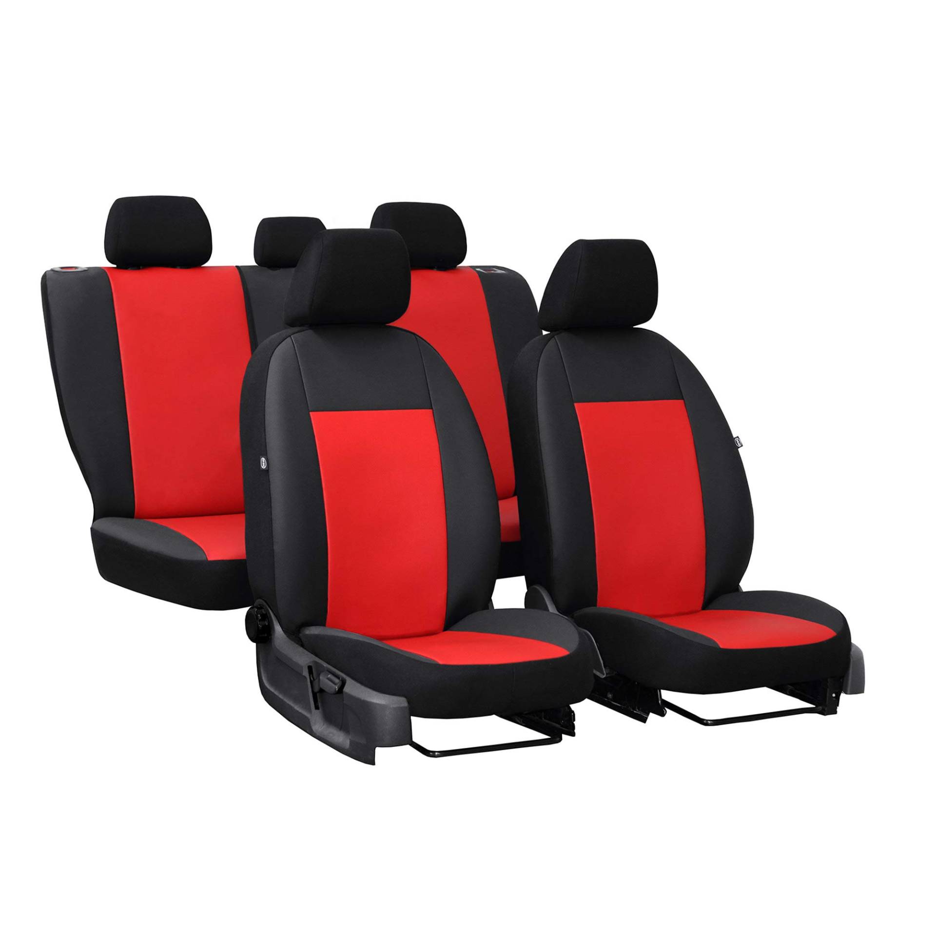 Saferide Autositzbezüge Maß PKW | Auto Sitzbezüge Polyester Rot für Airbag geeignet | für Vordersitze und Rückbank | 1+1 Autositze vorne und 1 Sitzbank Nicht teilbar von Saferide