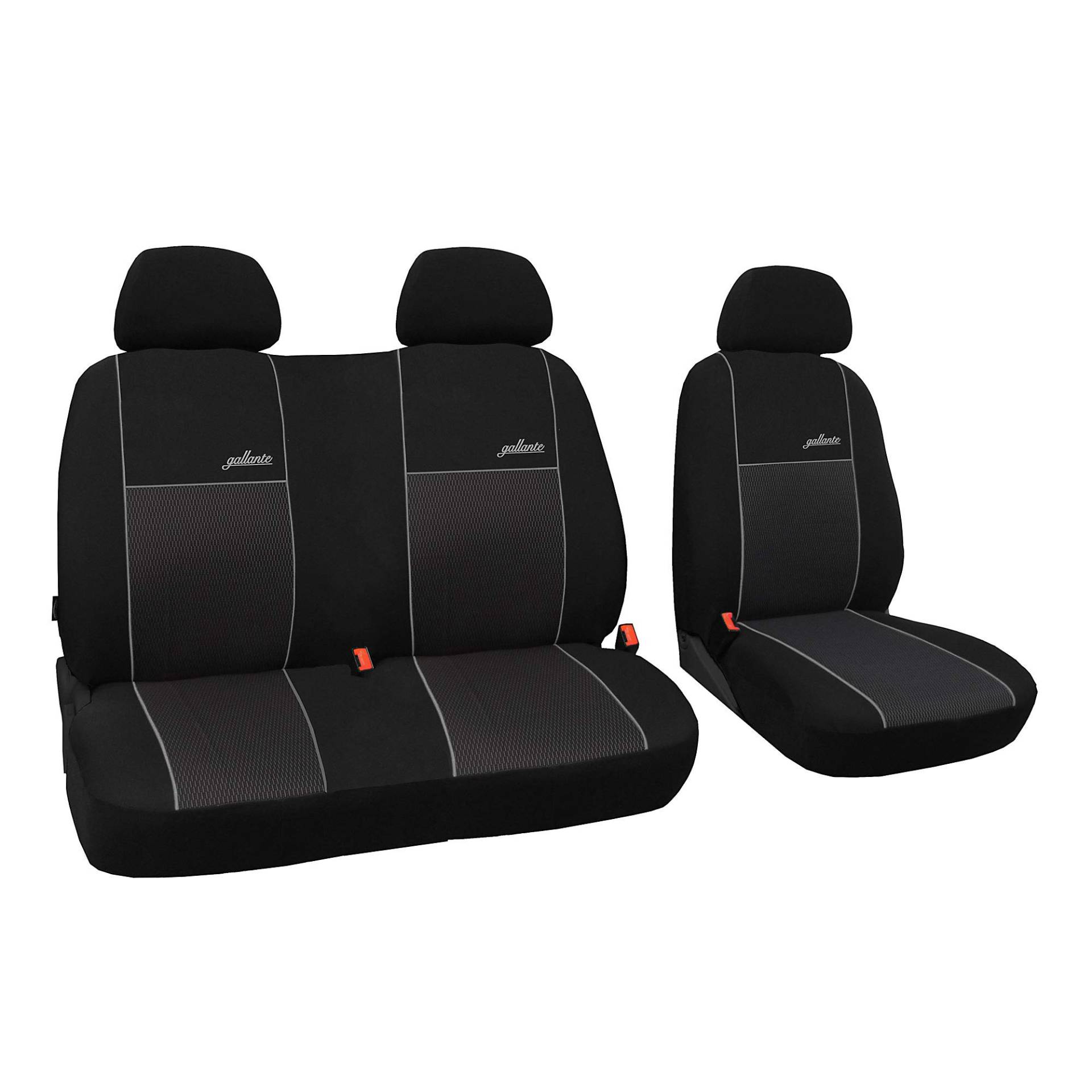 Saferide Autositzbezüge Maß Transporter | Auto Sitzbezüge Polyester Schwarz für Airbag geeignet | für Vordersitze 1+2 Autositze von Saferide