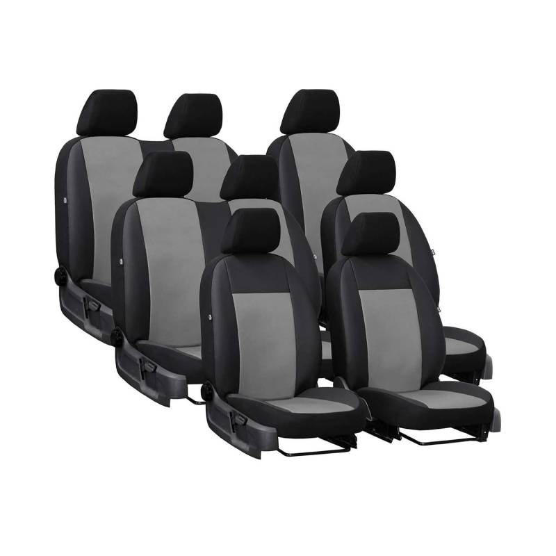 Saferide Autositzbezüge Maß kompatibel mit Renault Trafic 8-Sitze Spaceclass 21- Grau Schonbezüge Sitzbezüge Sitzschoner von Saferide