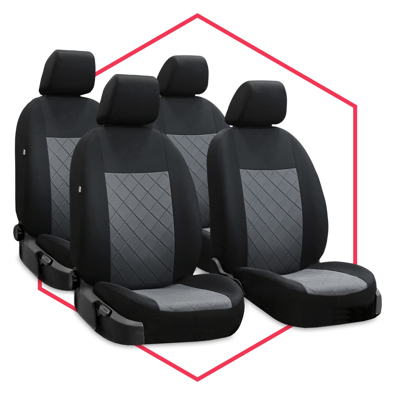 Saferide Autositzbezüge Schonbezüge Maßgefertigte kompatibel mit Volkswagen Crafter Grand California (17-) Sitzauflagen 4-Sitze Sitzbezug Grau Schonbezug Sitzschutz von Saferide