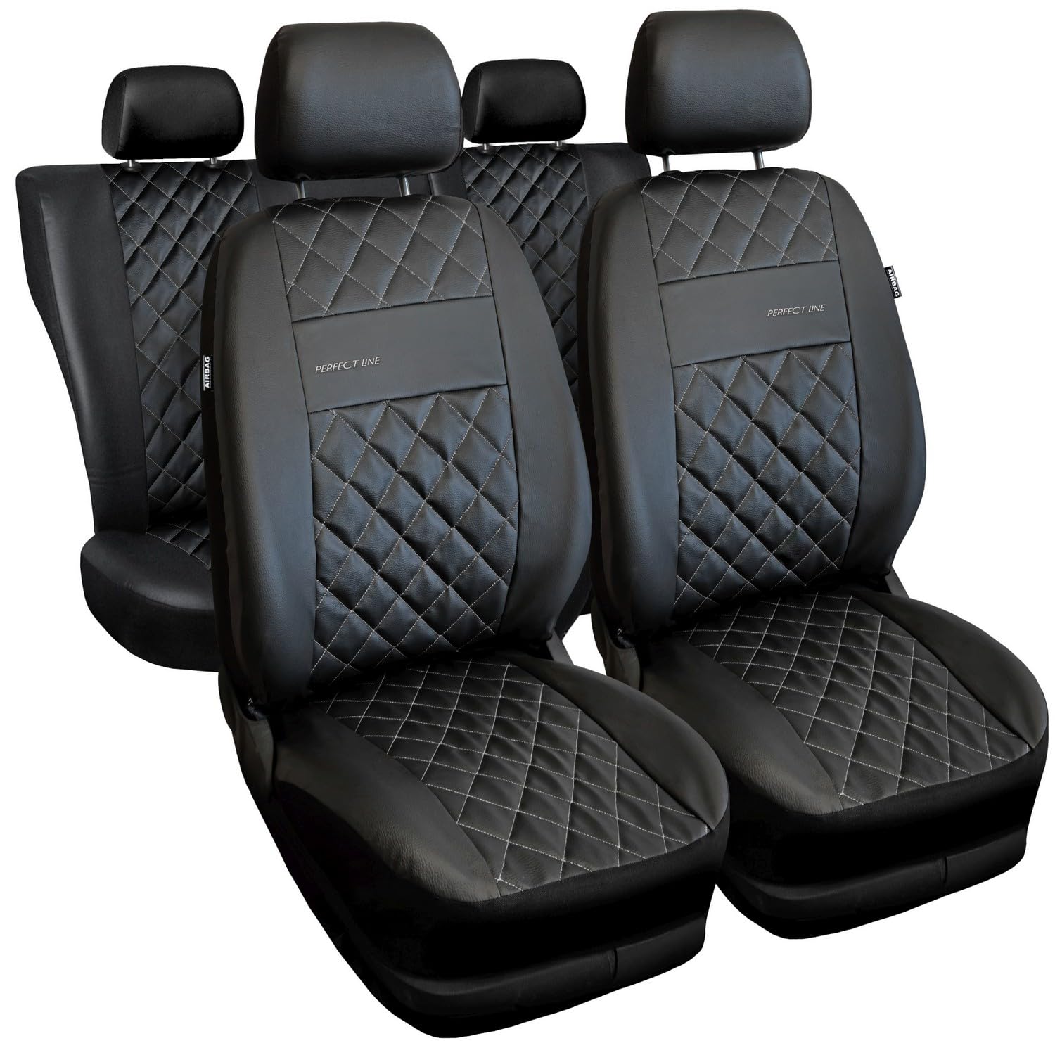 Saferide Autositzbezüge Universal Kunstleder kompatibel mit Nissan Qashqai Auto Sitzbezüge Autoschonbezüge Sitzauflage Vorne und Hinten Silber Saferide Autositzbezüge Universal Kunstleder kompatibel mit Nissan Qashqai Auto Sitzbezüge Autoschonbezüge Sitzauflage Vorne und Hinten Silber von Saferide