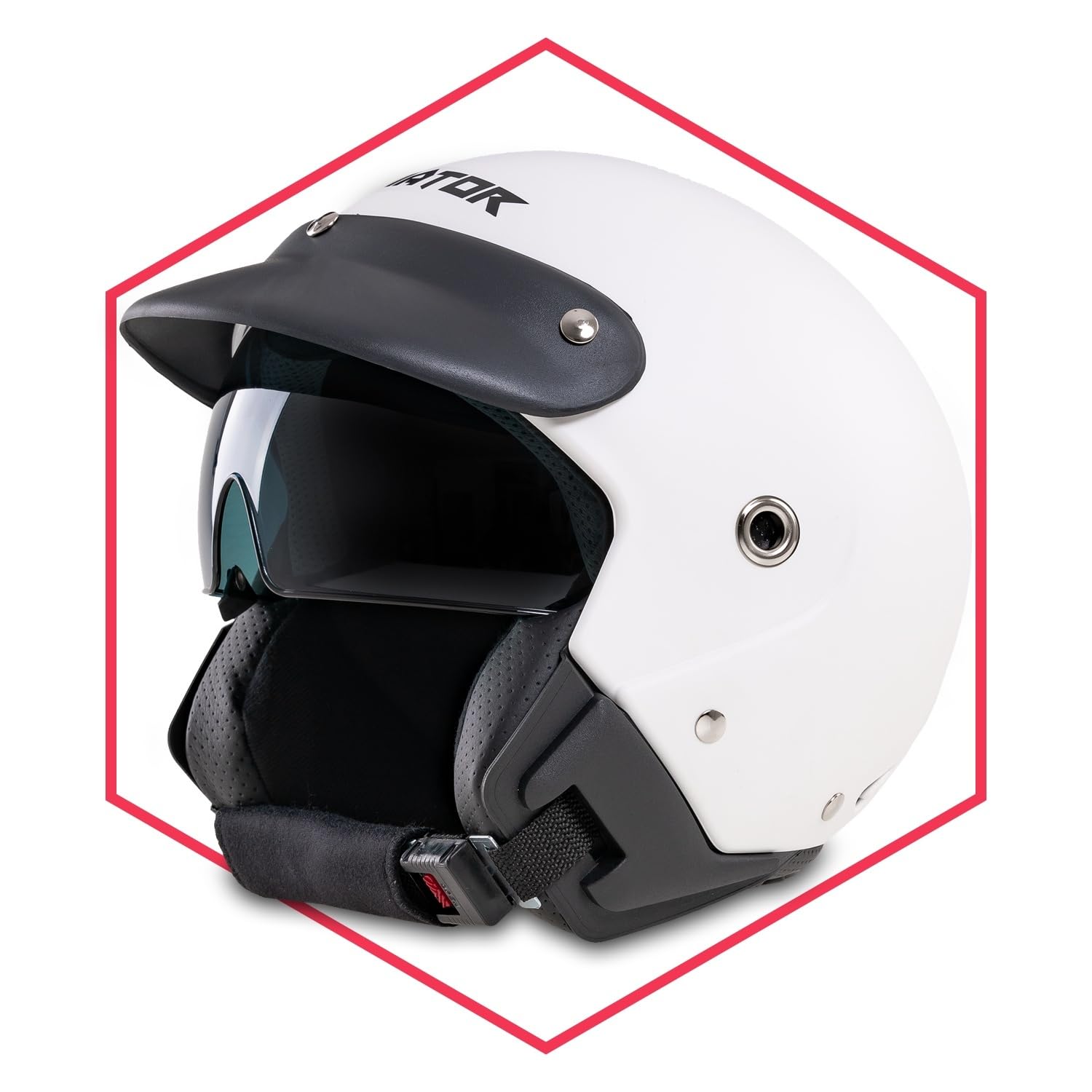 Saferide | Motorradhelm Mit Sonnenblende Matt Weiß S - 55-56 cm Rollerhelm Quadhelm Damen Herren Roller Regenschutz Jugendliche Schutzhelm Sturzhelm Erwachsene Moped Motorrad Mofa von Saferide