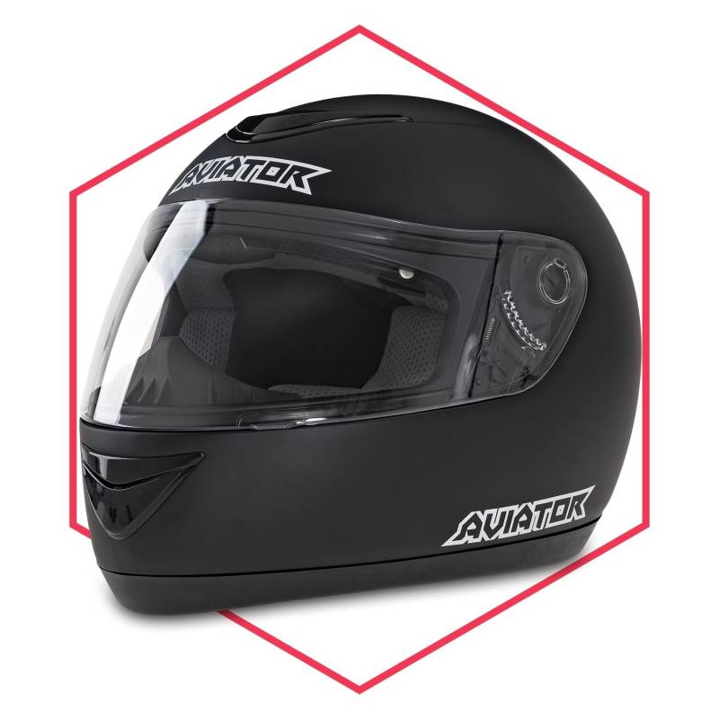 Integralhelm Mit Sonnenblende Schwarz Matt 63-64 Helm Motorradhelm Klapphelm von Saferide