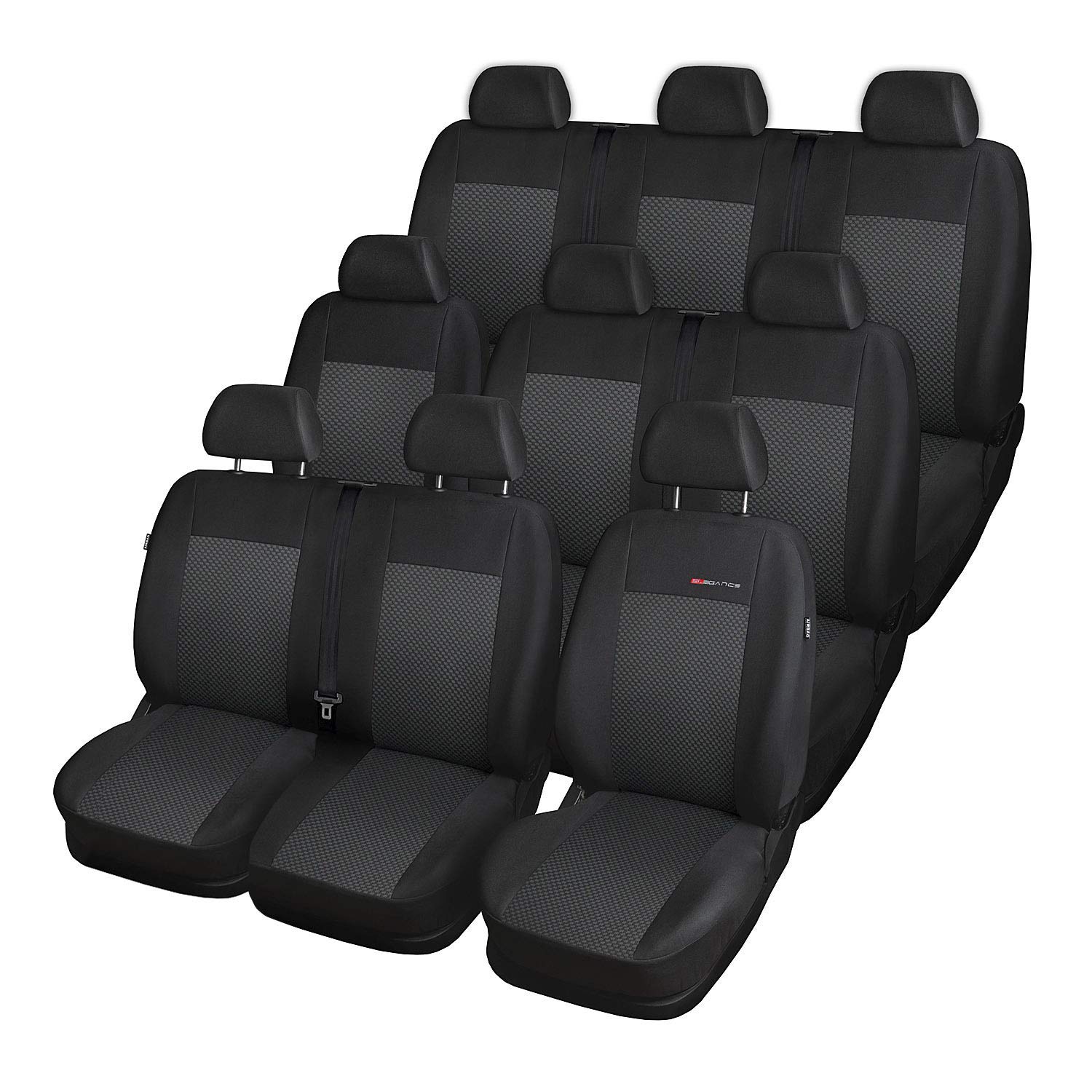 Saferide | Maß Autositzbezüge Komplettset Transporter 9-Sitze Grau Sitzbezüge Sitzbezug Schonbezüge Autoschonbezug Autositzbezug Sitzauflagen Sitzschutz Elegance Saferide | Maß Autositzbezüge Komplettset Transporter 9-Sitze Grau Sitzbezüge Sitzbezug Schonbezüge Autoschonbezug Autositzbezug Sitzauflagen Sitzschutz Elegance von Saferide
