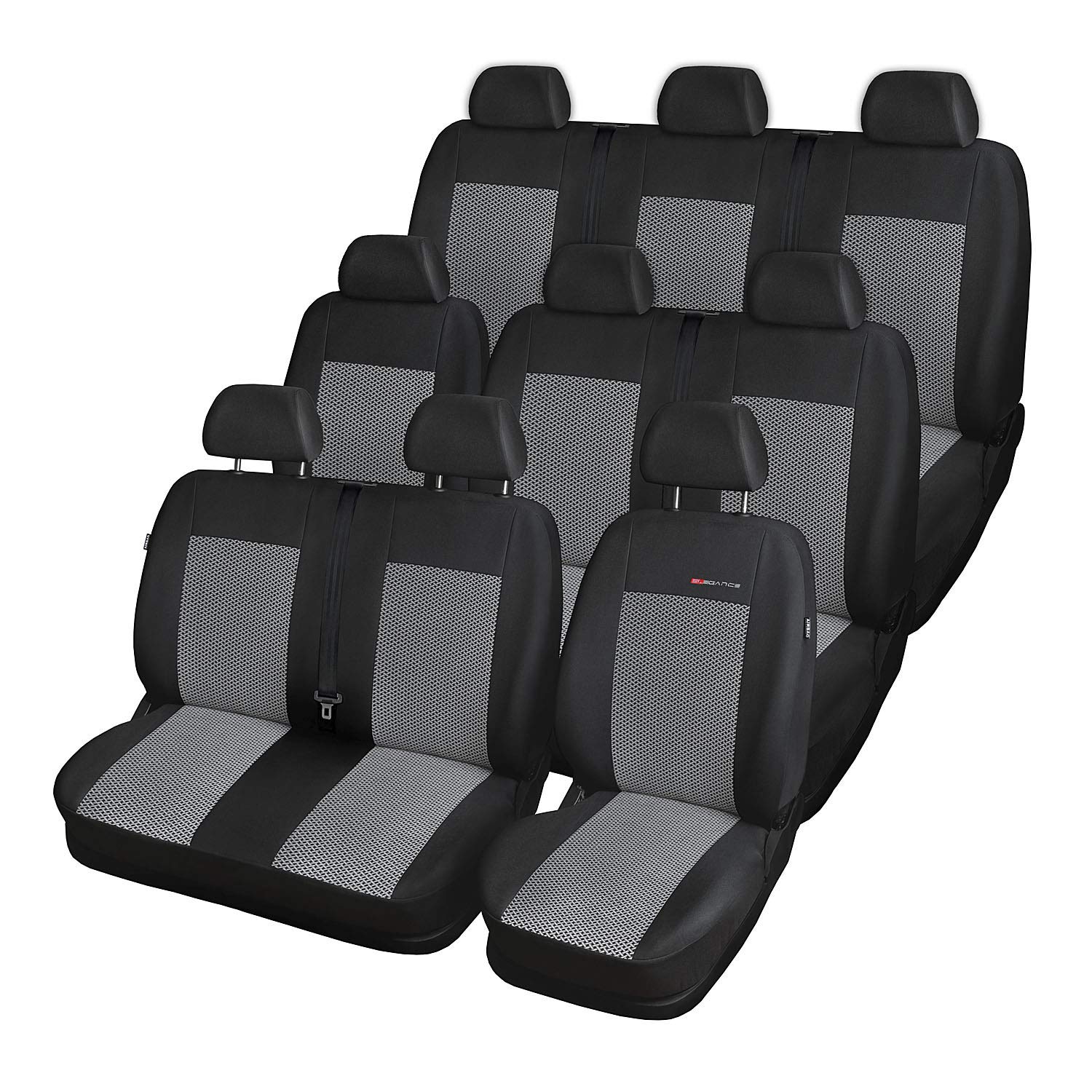 Saferide | Maß Autositzbezüge Komplettset Transporter Bus 9-Sitze Grau Sitzbezüge Sitzbezug Schonbezüge Autoschonbezug Autositzbezug Sitzauflagen Sitzschutz Elegance Saferide | Maß Autositzbezüge Komplettset Transporter Bus 9-Sitze Grau Sitzbezüge Sitzbezug Schonbezüge Autoschonbezug Autositzbezug Sitzauflagen Sitzschutz Elegance von Saferide
