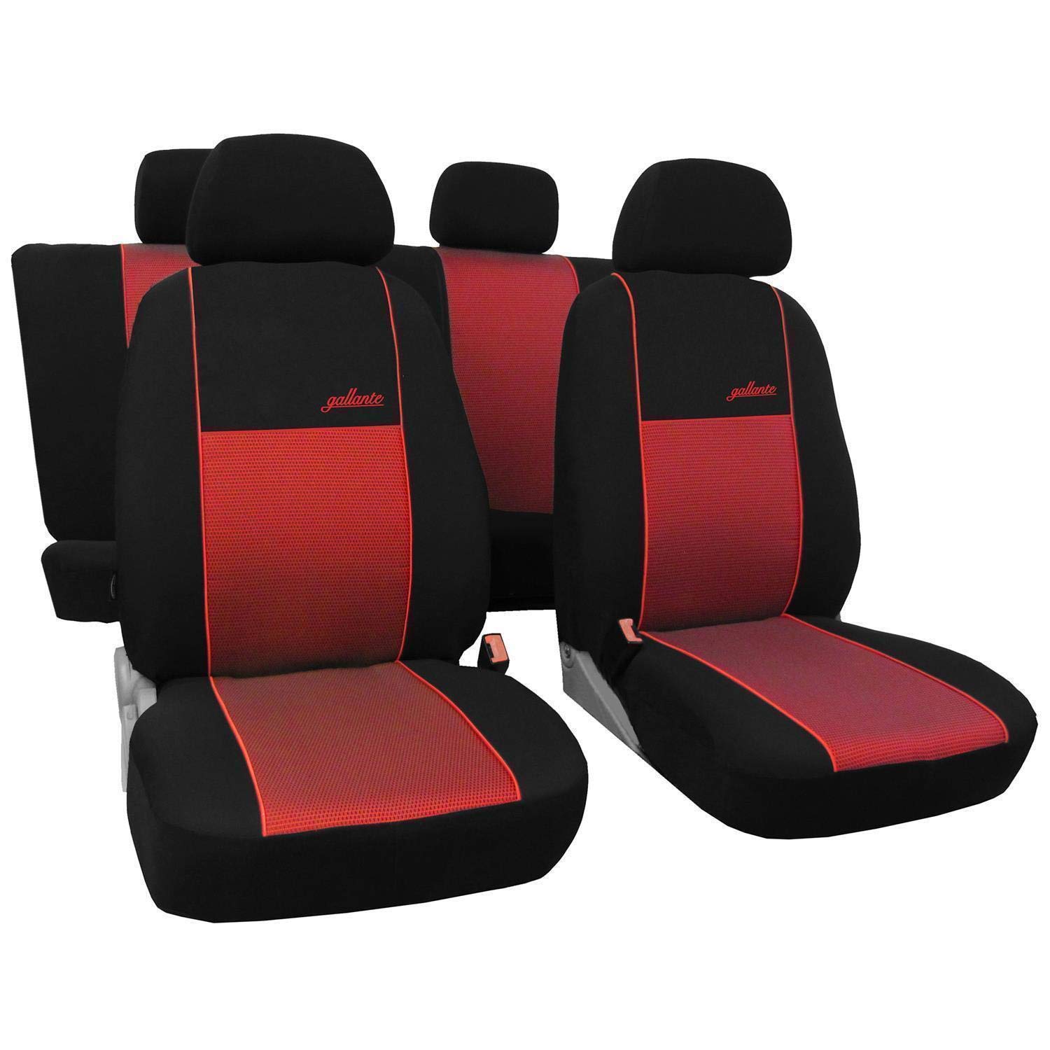 Saferide | mltt bilklädsel röd Set komplett Set 5 säten stolsöverdrag sätesskydd skyddsöverdrag bilskyddsöverdrag bilskyddsöverdrag sittdynor sittskydd Gallante VIP von Saferide
