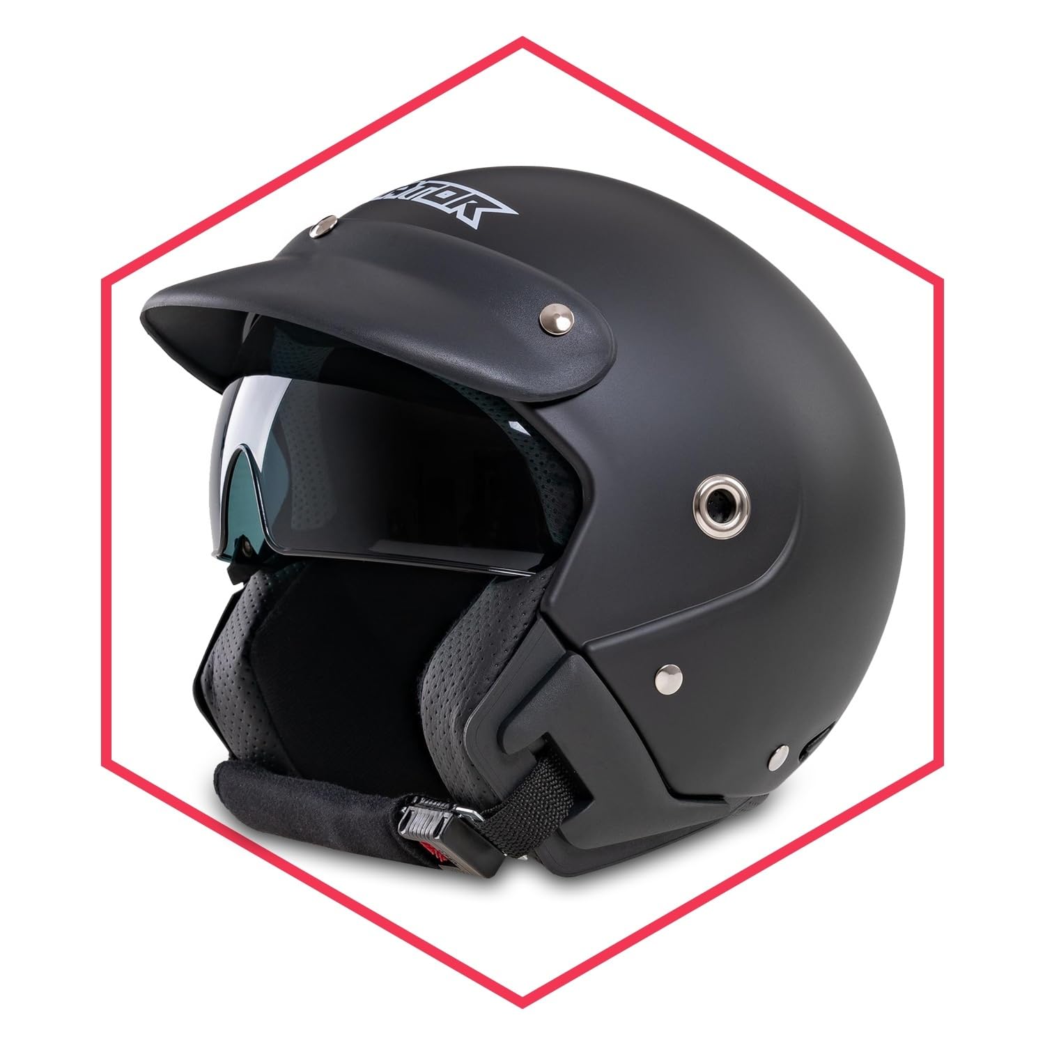 Saferide | Motorradhelm Mit Sonnenblende Matt Schwarz M - 57-58 cm Rollerhelm Quadhelm Damen Herren Roller Regenschutz Jugendliche Schutzhelm Sturzhelm Erwachsene Moped Motorrad Mofa Saferide | Motorradhelm Mit Sonnenblende Matt Schwarz M - 57-58 cm Rollerhelm Quadhelm Damen Herren Roller Regenschutz Jugendliche Schutzhelm Sturzhelm Erwachsene Moped Motorrad Mofa von Saferide