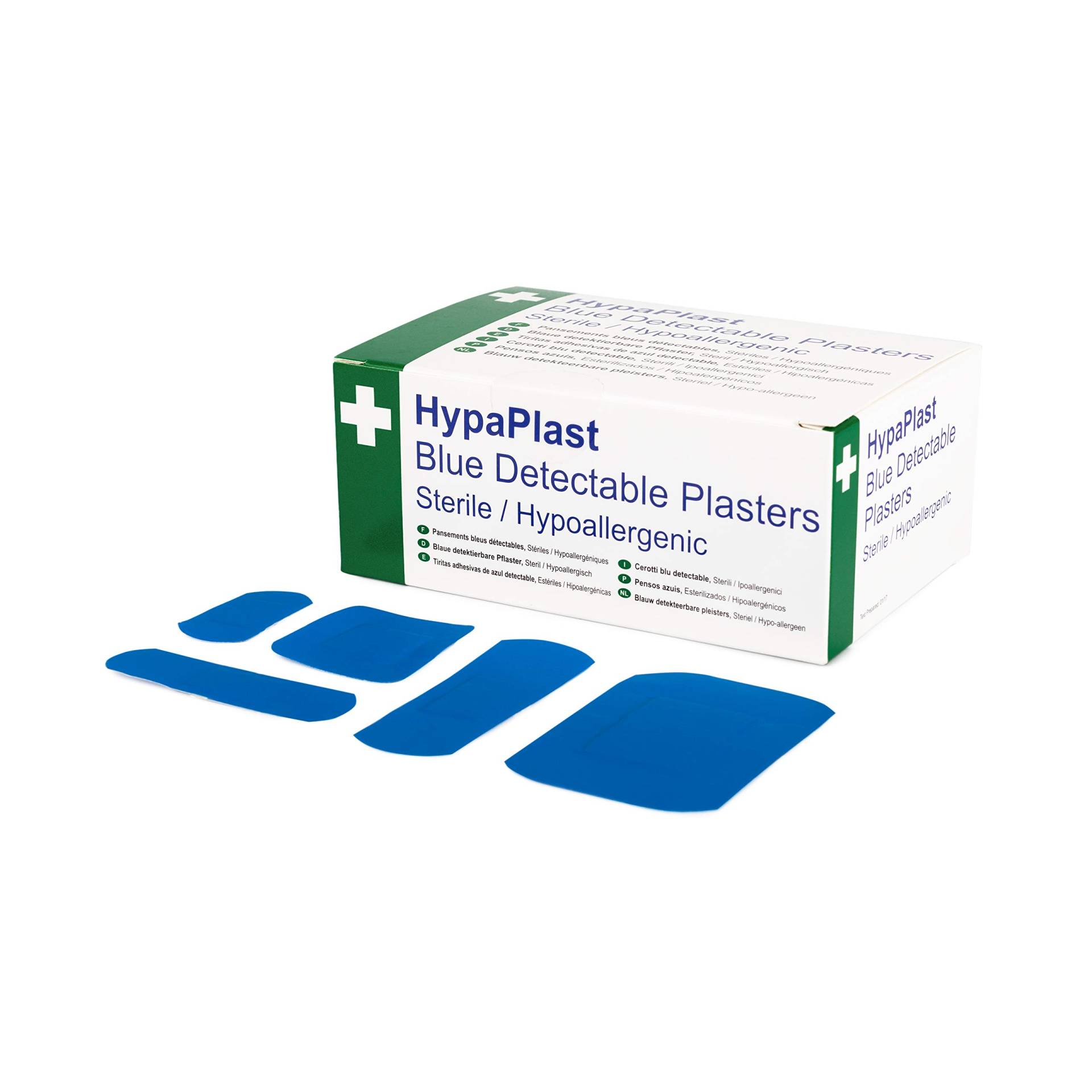 HypaPlast Pflaster D7010 von Safety First Aid, 100er-Set in Blau, Verschiedene Größen von Safety First Aid Group