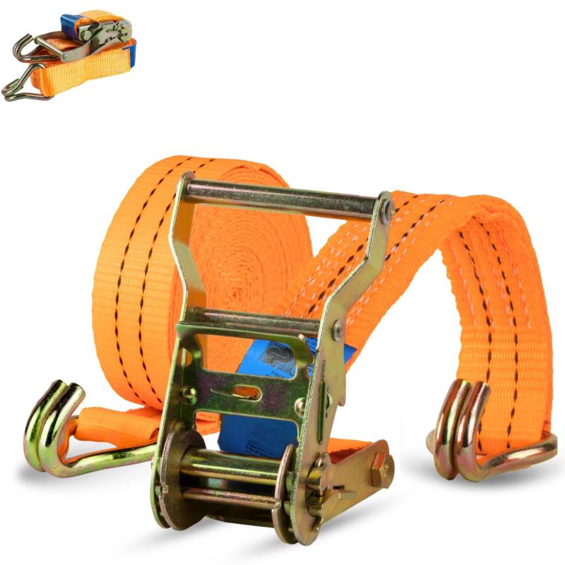 Safetytex Spanngurt 2 Tonnen - 35 mm x 6 Meter - Zweiteilig mit Spitzhaken & Ratsche - Hochwertiges Polyester - Sicherer Transport & zuverlässige Ladungssicherung (2 Stück) von Safetytex