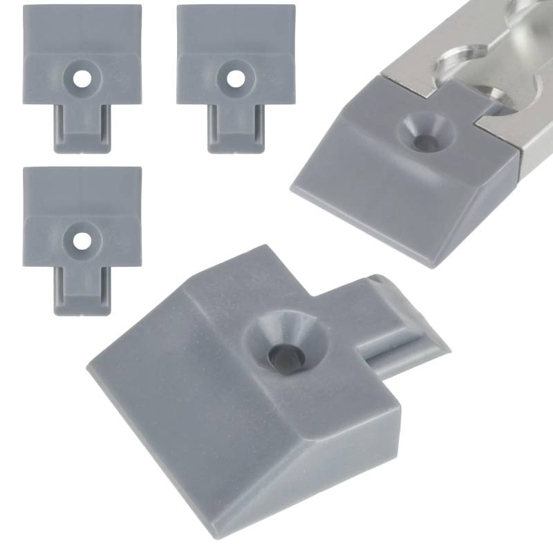 Safetytex Endkappen für Zurrschienen vierkant 34 mm - Einsteckkappe Grau - Kunststoffkappe eckige Form - Lange Lebensdauer - sicherer Transport - 4 Stück von Safetytex