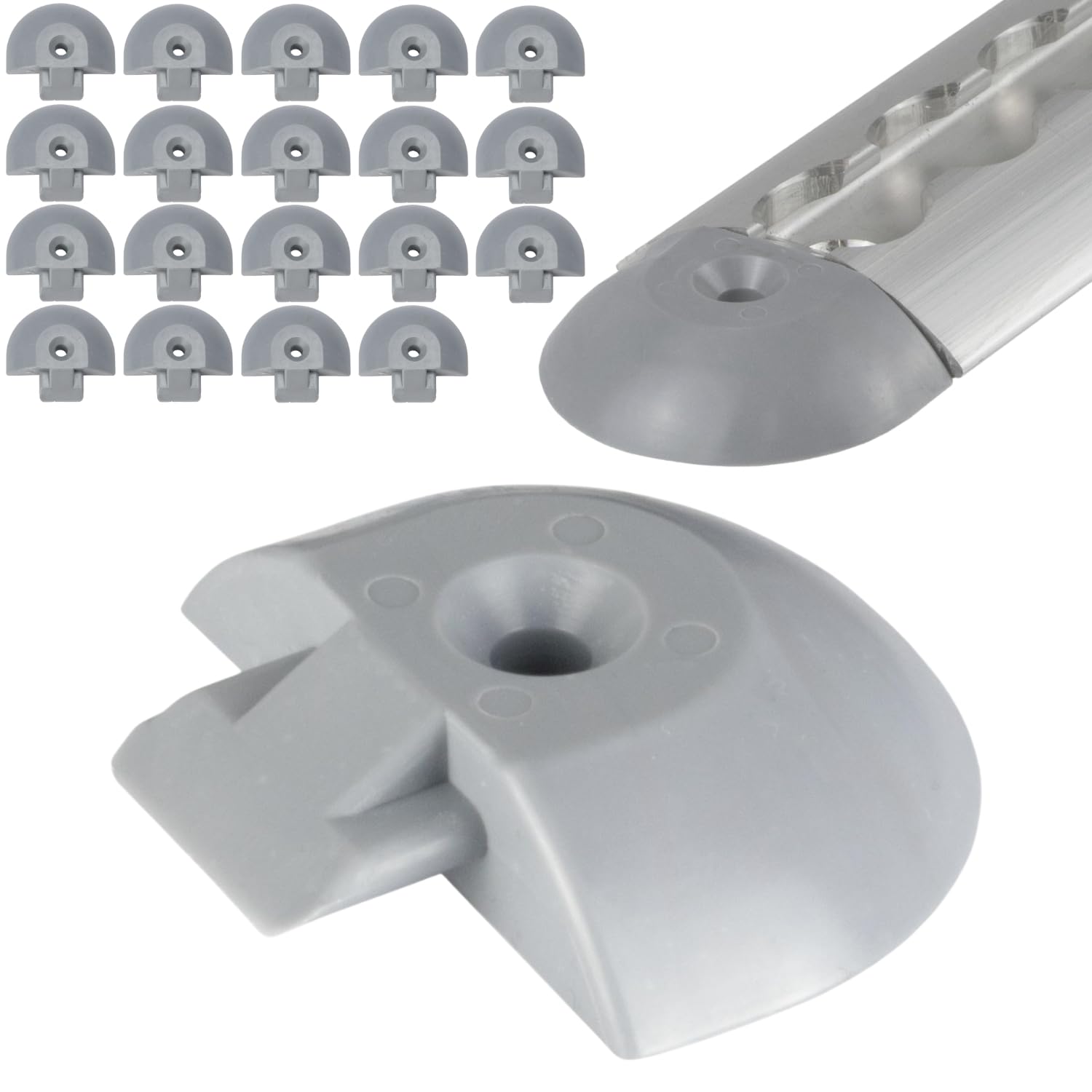 Safetytex Endkappen für Zurrschienen halbrund 50 mm - Einsteckkappe Grau - Kunststoffkappe runde Form - Lange Lebensdauer - sicherer Transport - 20 Stück Safetytex Endkappen für Zurrschienen halbrund 50 mm - Einsteckkappe Grau - Kunststoffkappe runde Form - Lange Lebensdauer - sicherer Transport - 20 Stück von Safetytex
